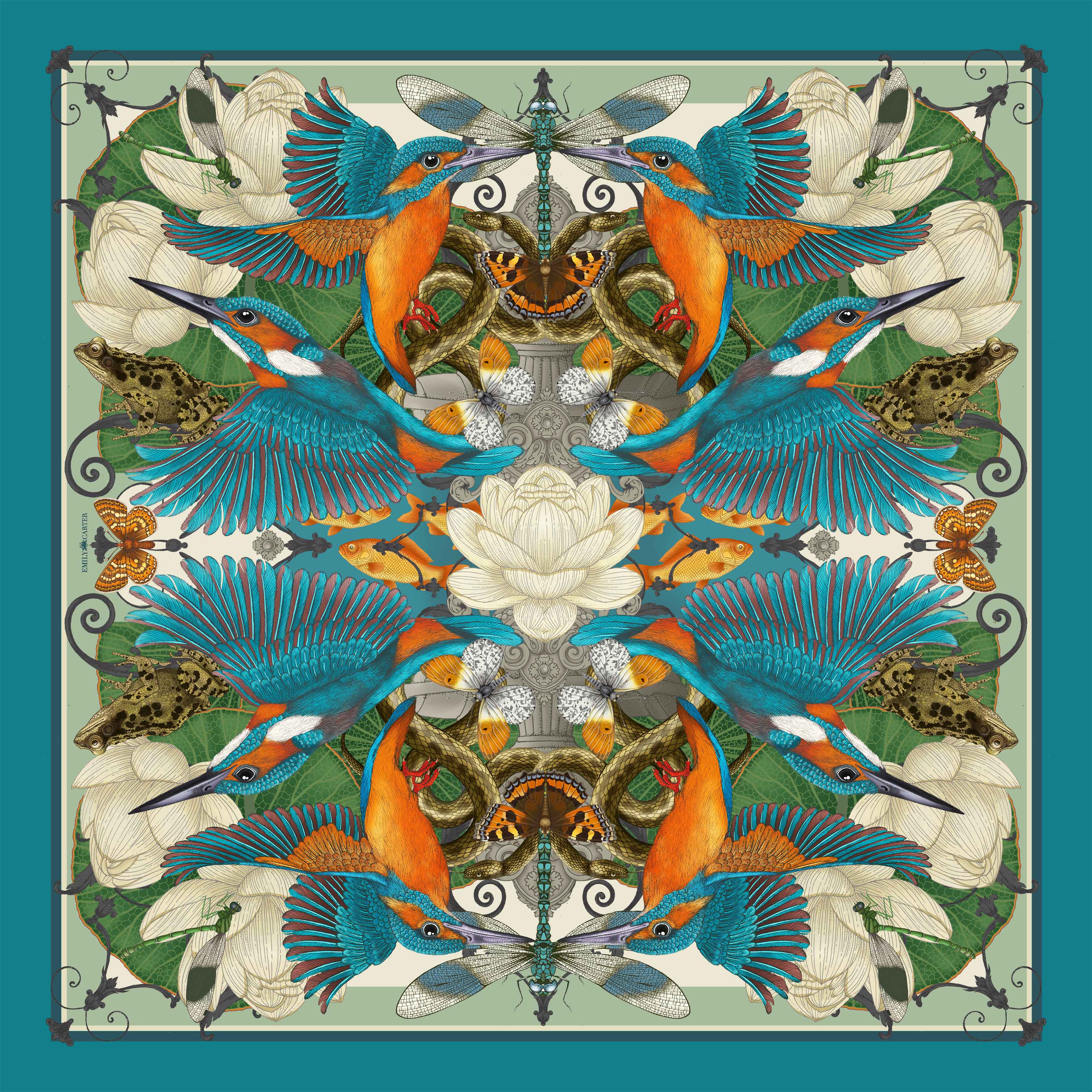 From Sketch to Silk: The Frog & Kingfisher Scarf