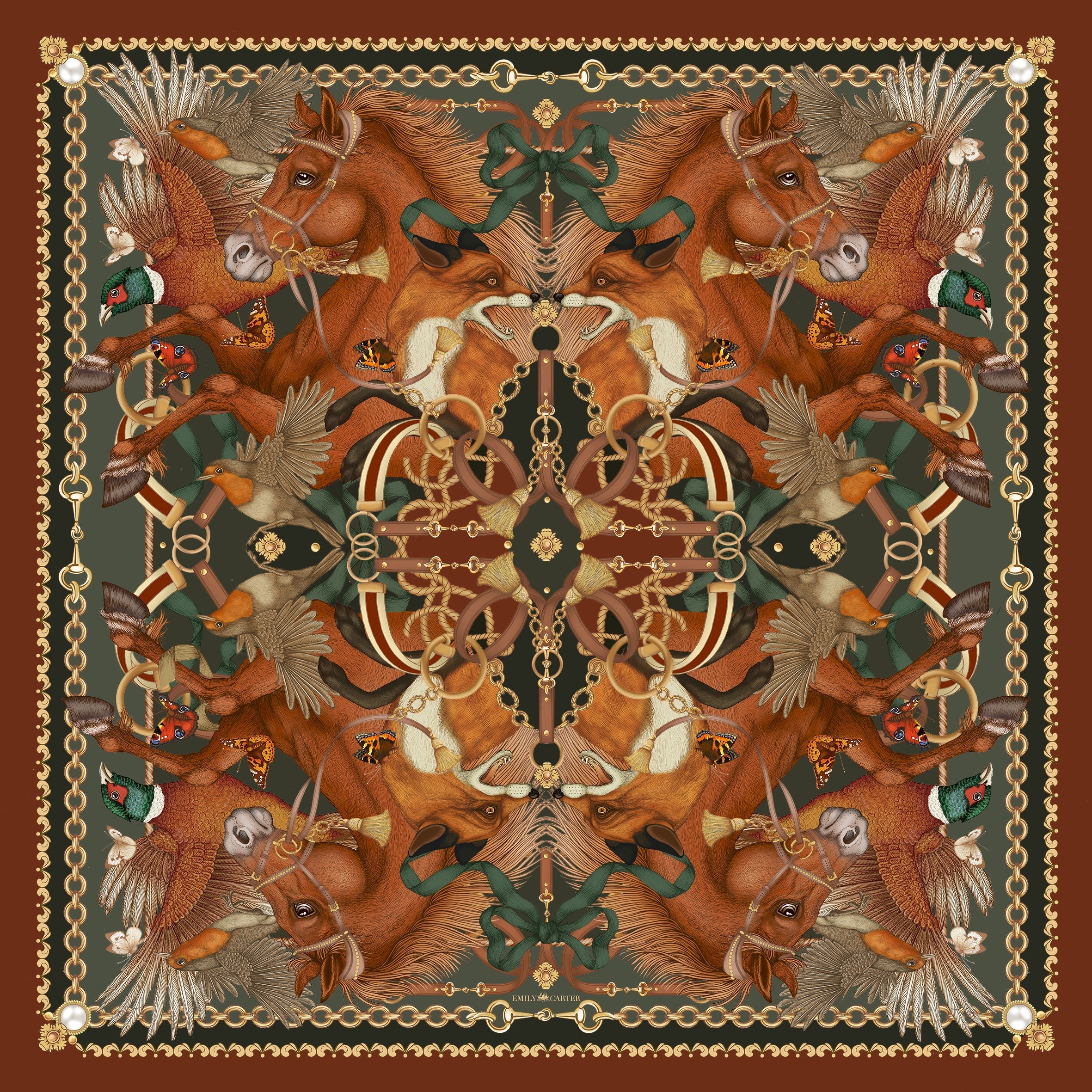 From Sketch to Silk: The Equestrian Scarf
