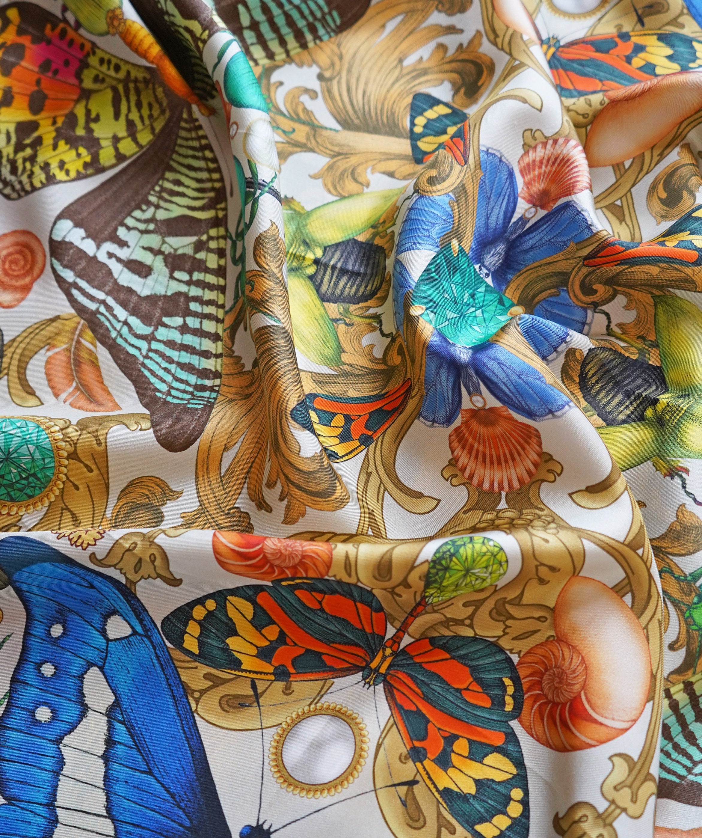 The Baroque Butterfly Silk Scarf | 90x90cm