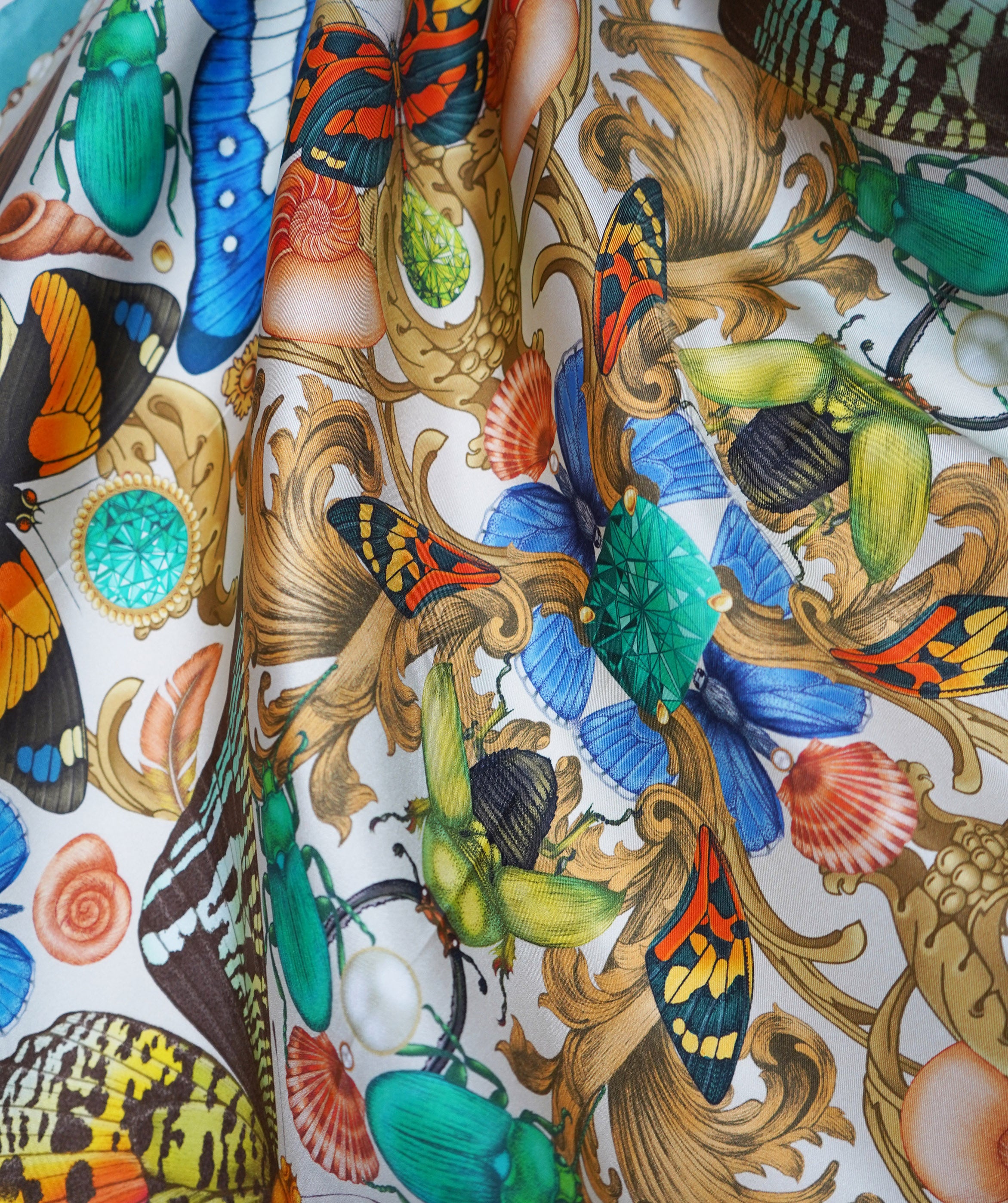 The Baroque Butterfly Silk Scarf | 90x90cm