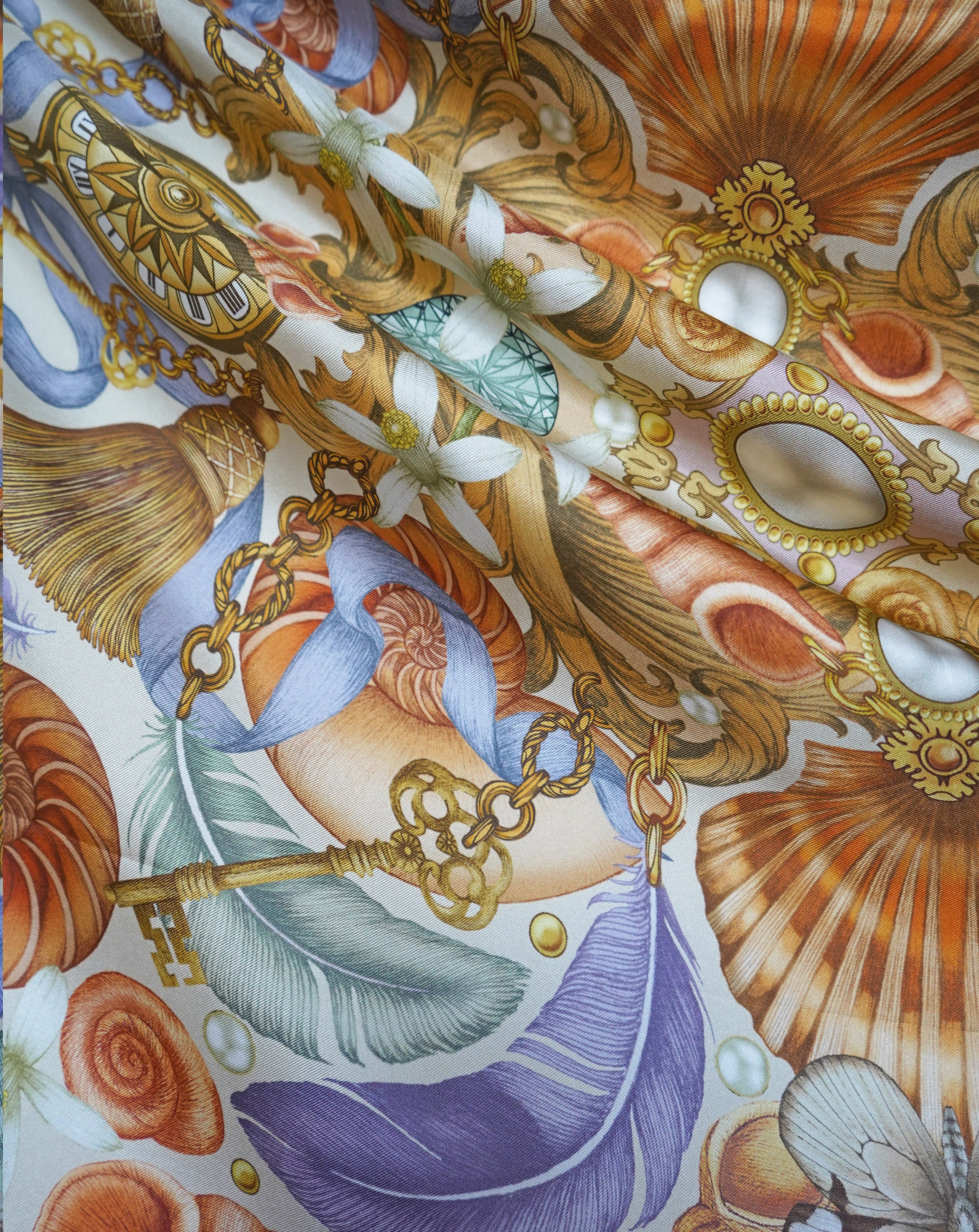 The Shell & Starfish Silk Scarf | 90x90cm