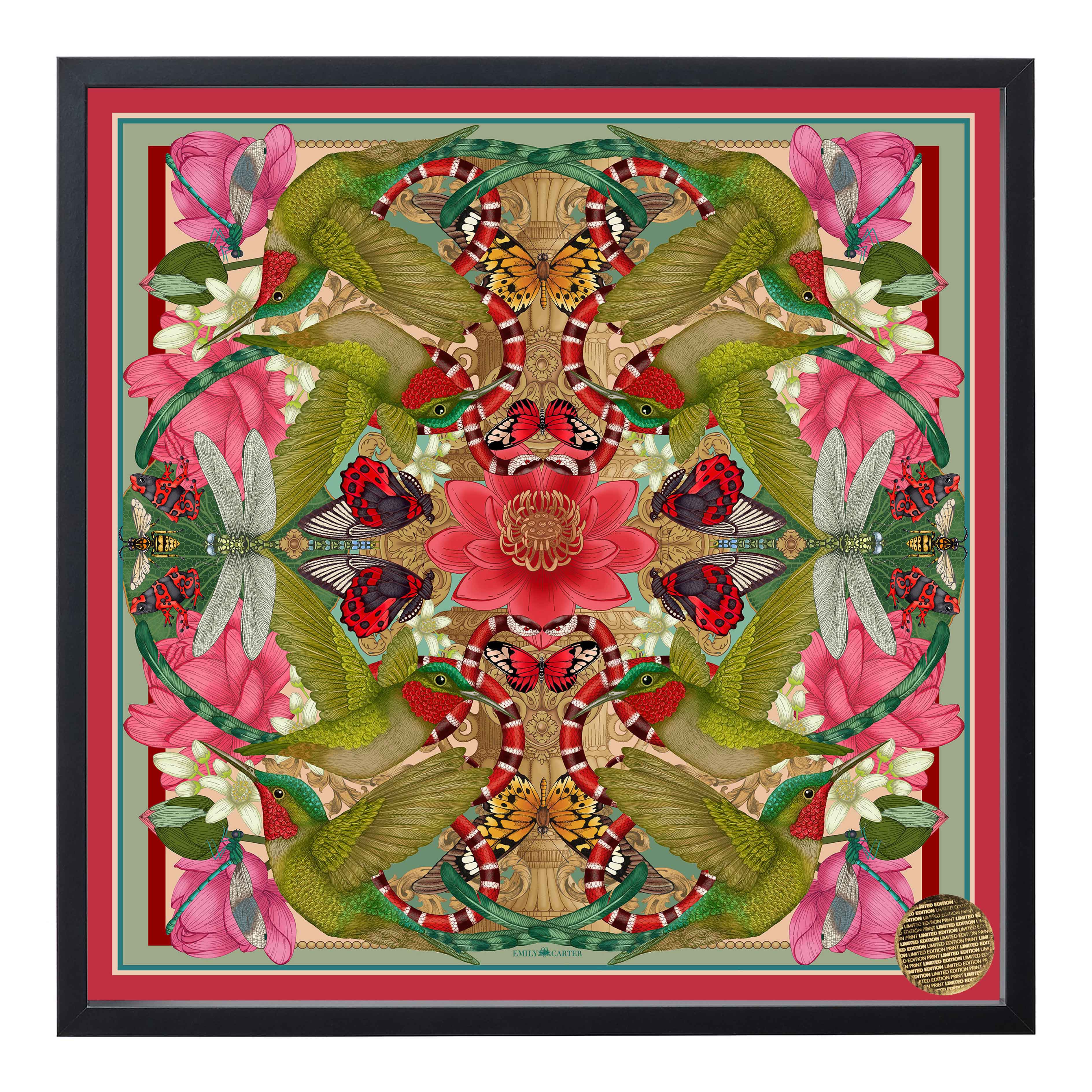 'Hummingbird & Lotus' Giclée Print - Limited Edition