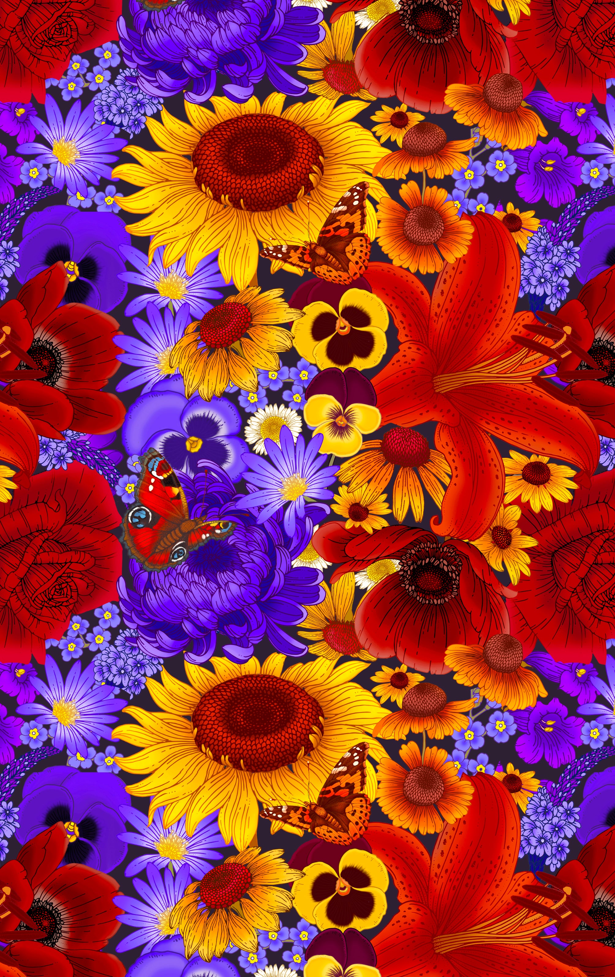 Sunflower & Pansy Print