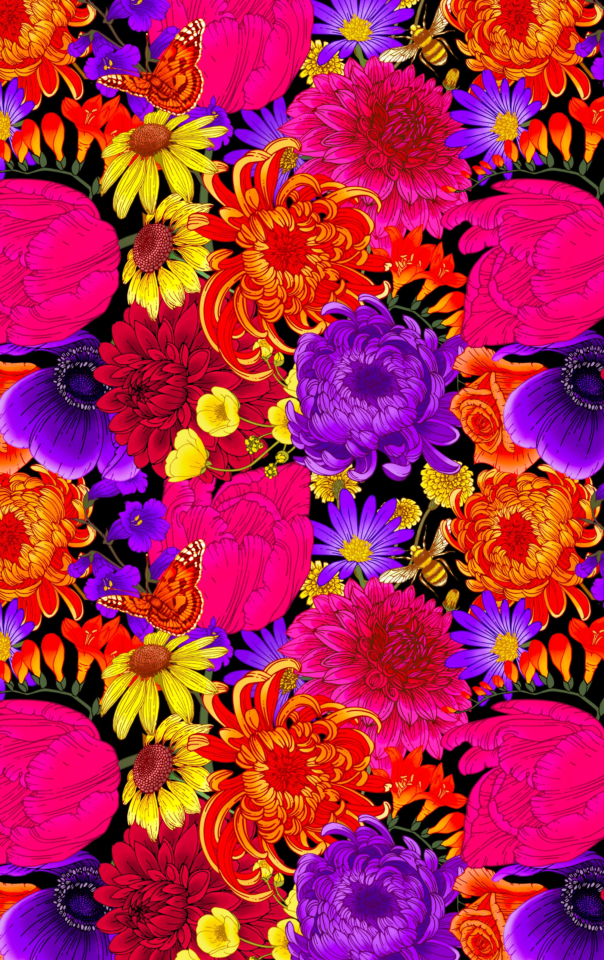 Tulip & Dahlia Print