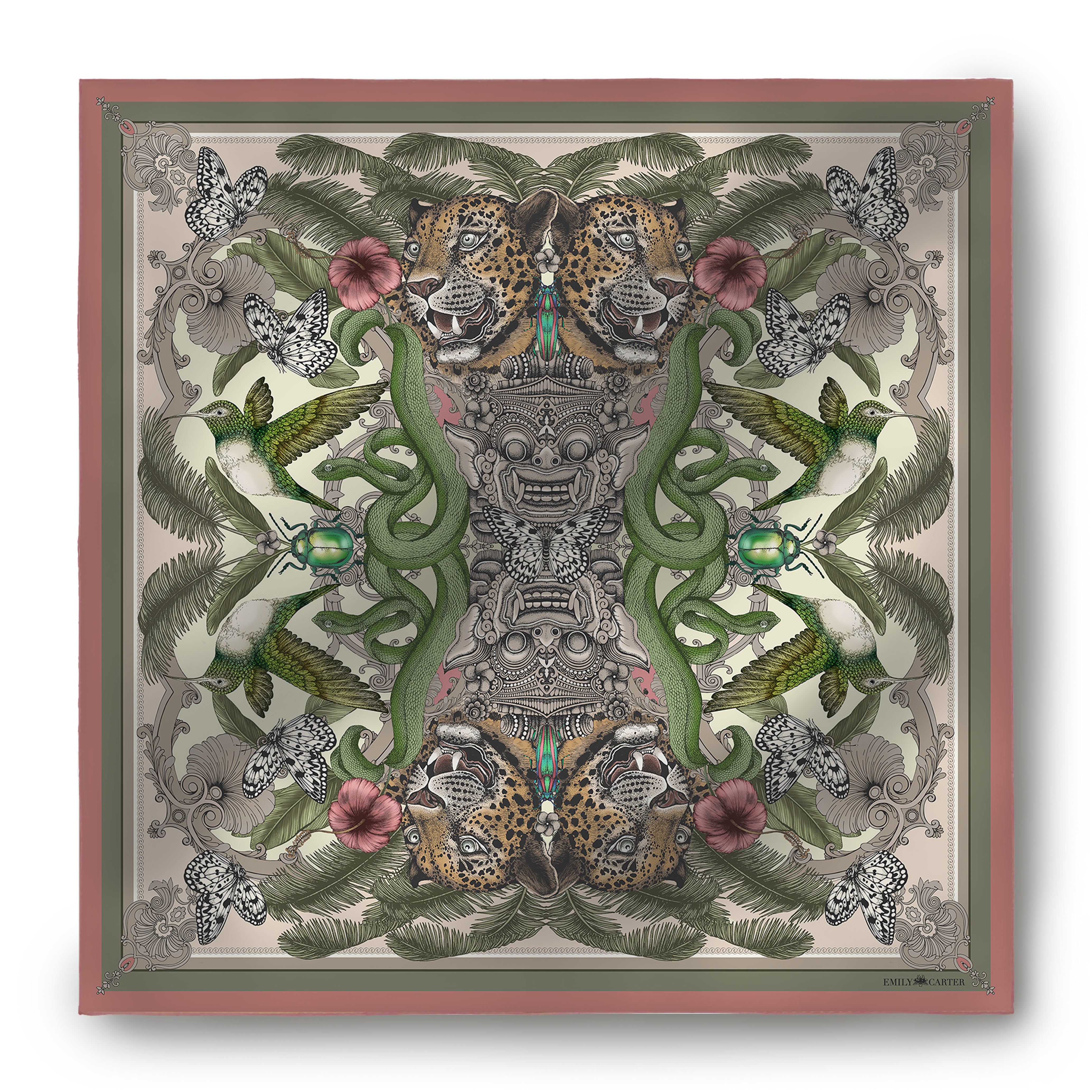 The Balinese Jungle Silk Scarf | 90x90cm