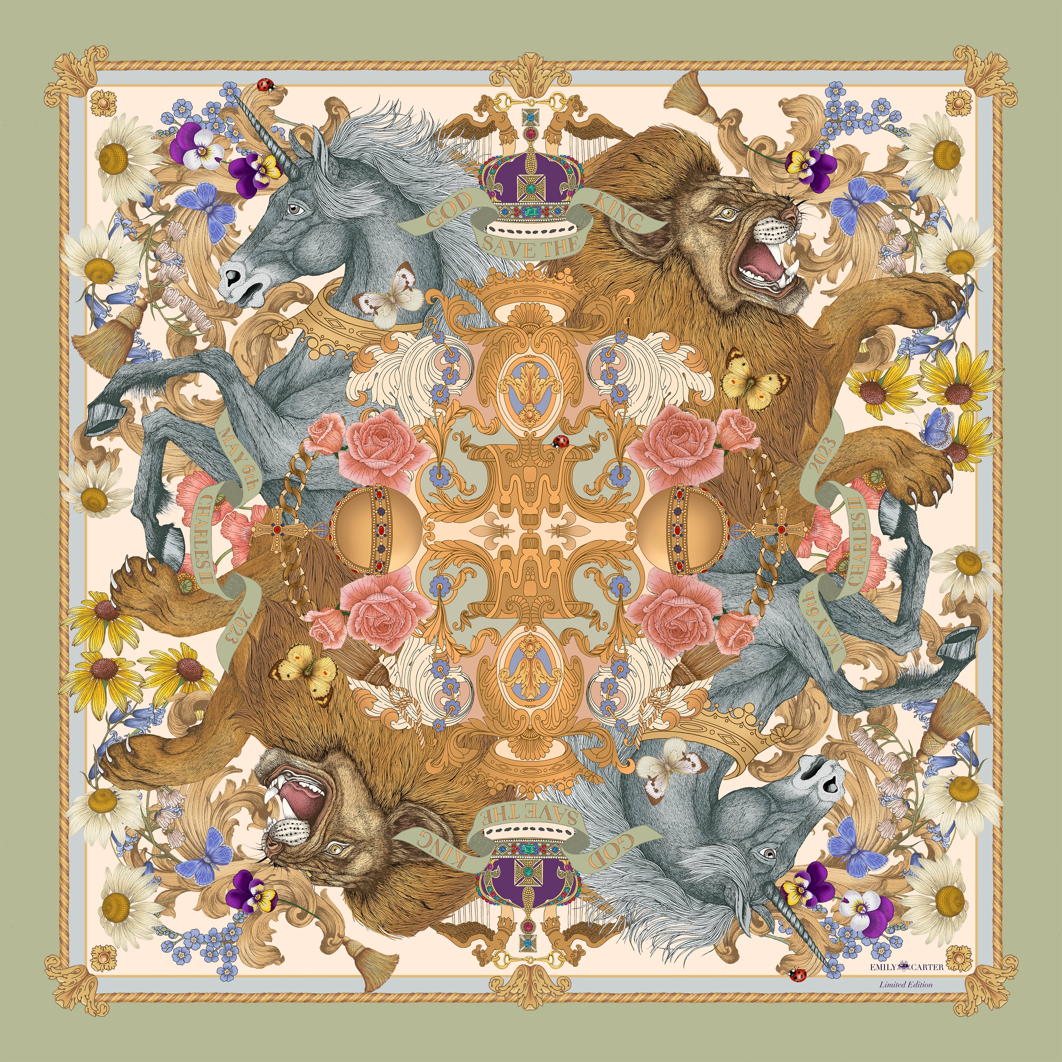 The Coronation Silk Scarf - Limited Edition | 90x90cm