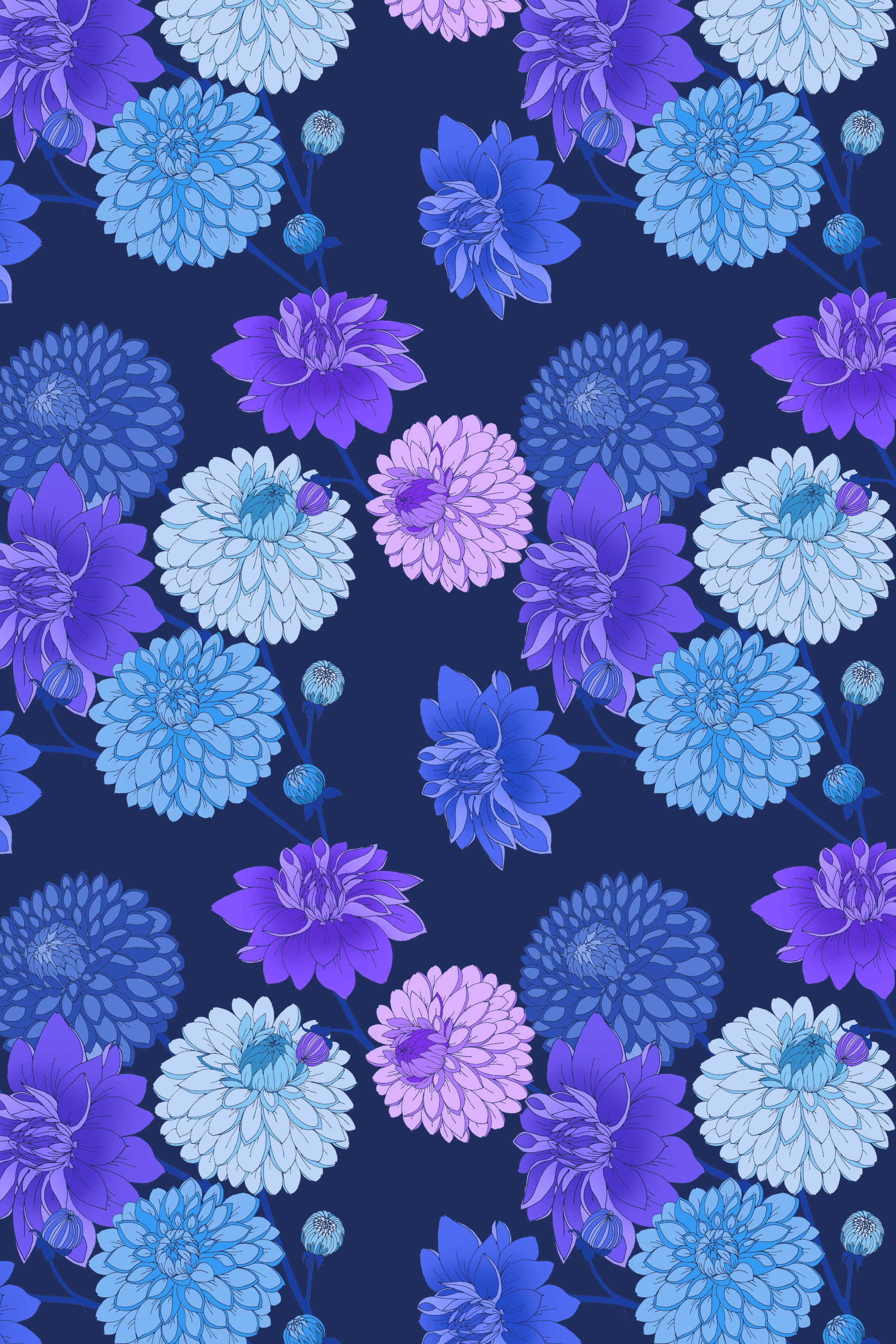 Dahlia Print Indigo