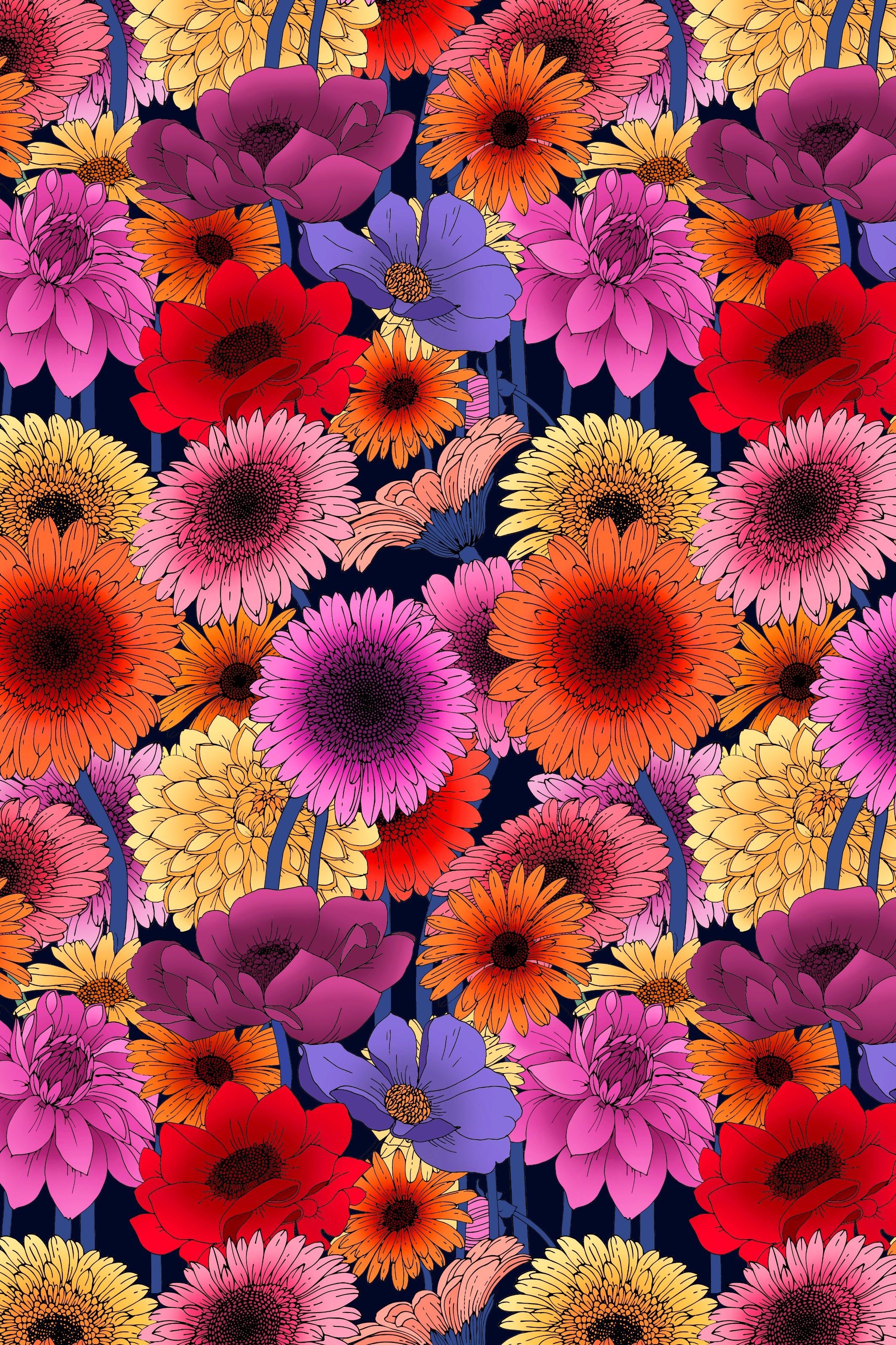 Gerbera Garden Print