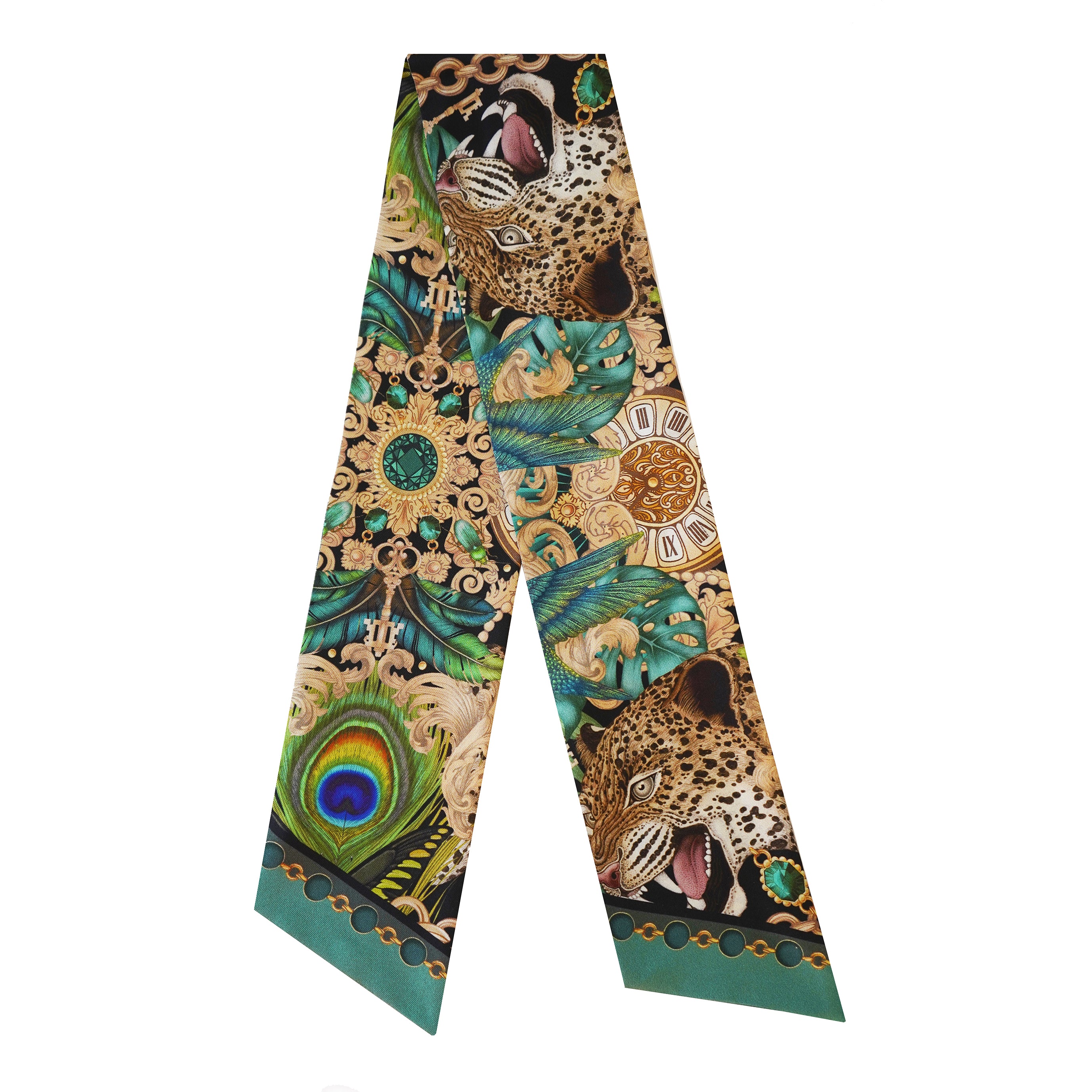 The Emerald & Jaguar Luxe Twilly Scarf