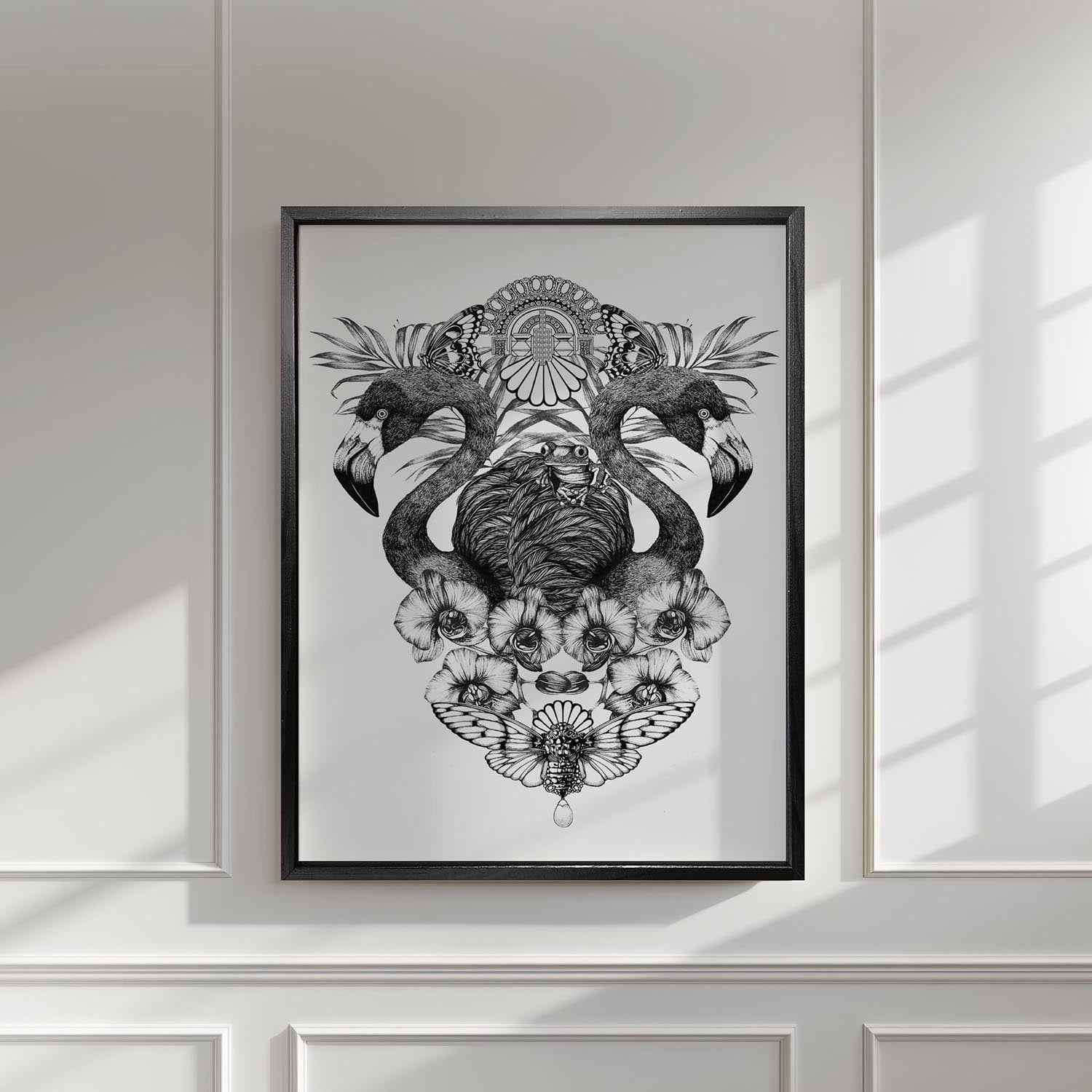 'Art Deco Flamingo' Fine Art Print