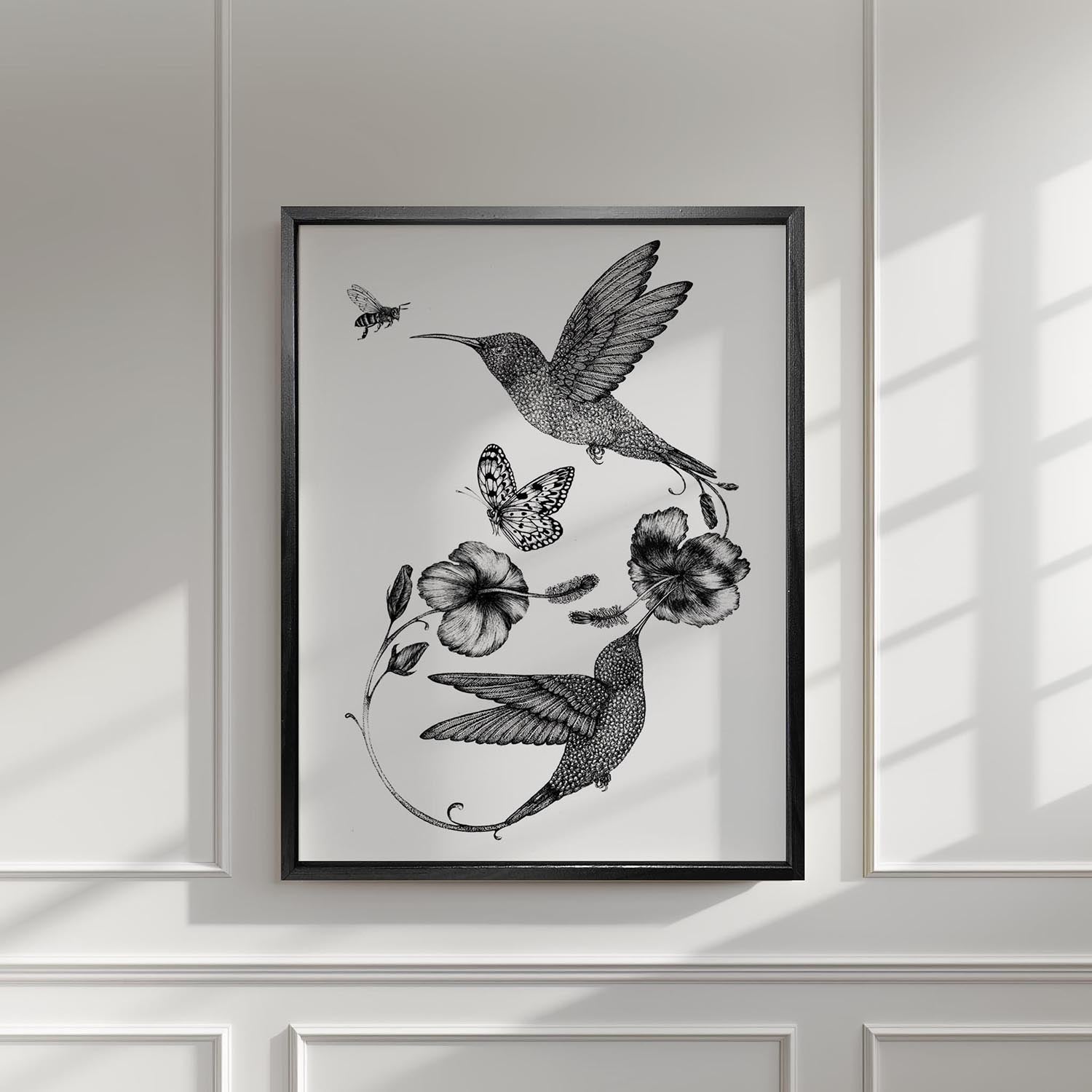 'Hummingbird & Hibiscus' Fine Art Print