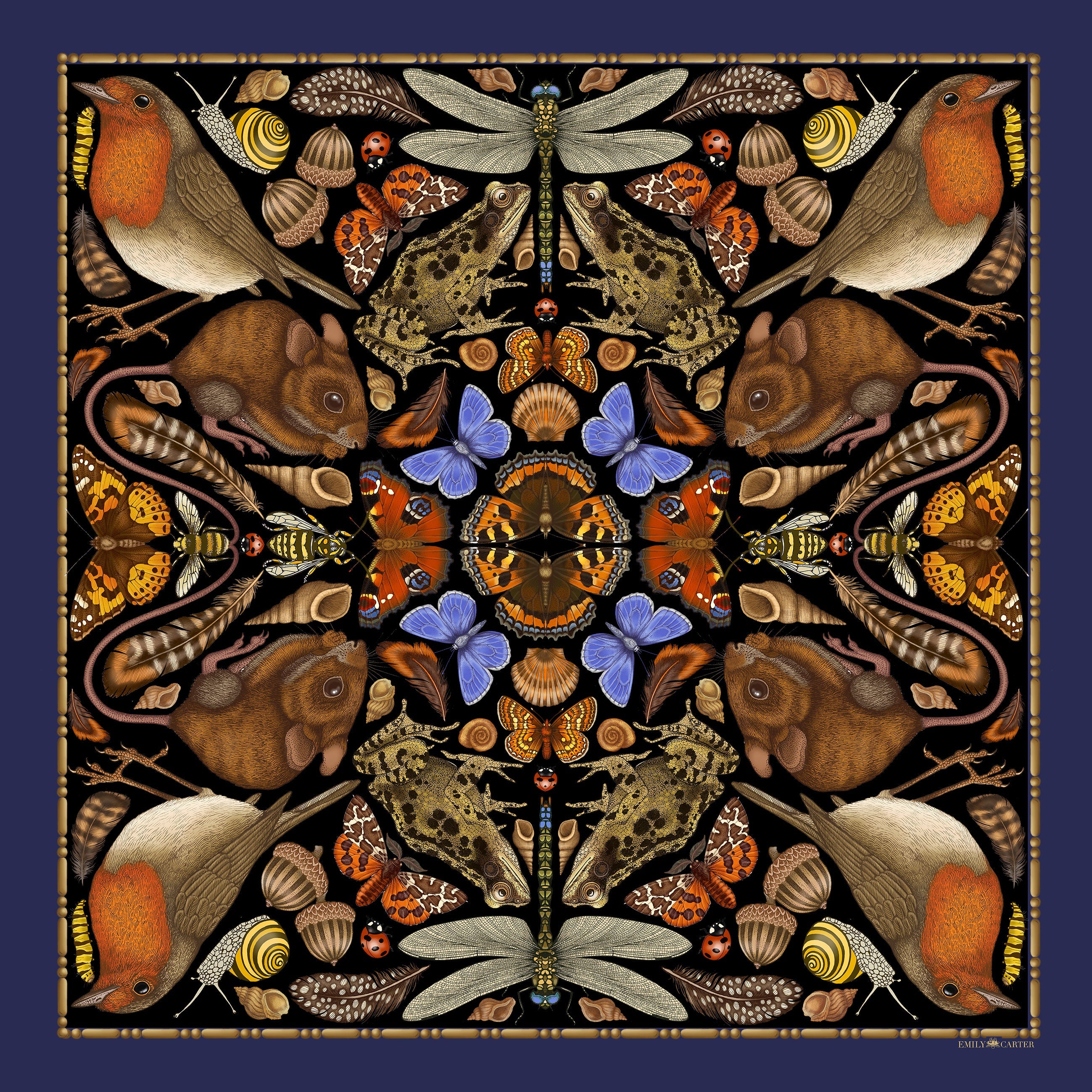 The British Garden Scarf | Wool/Silk | 130x130cm