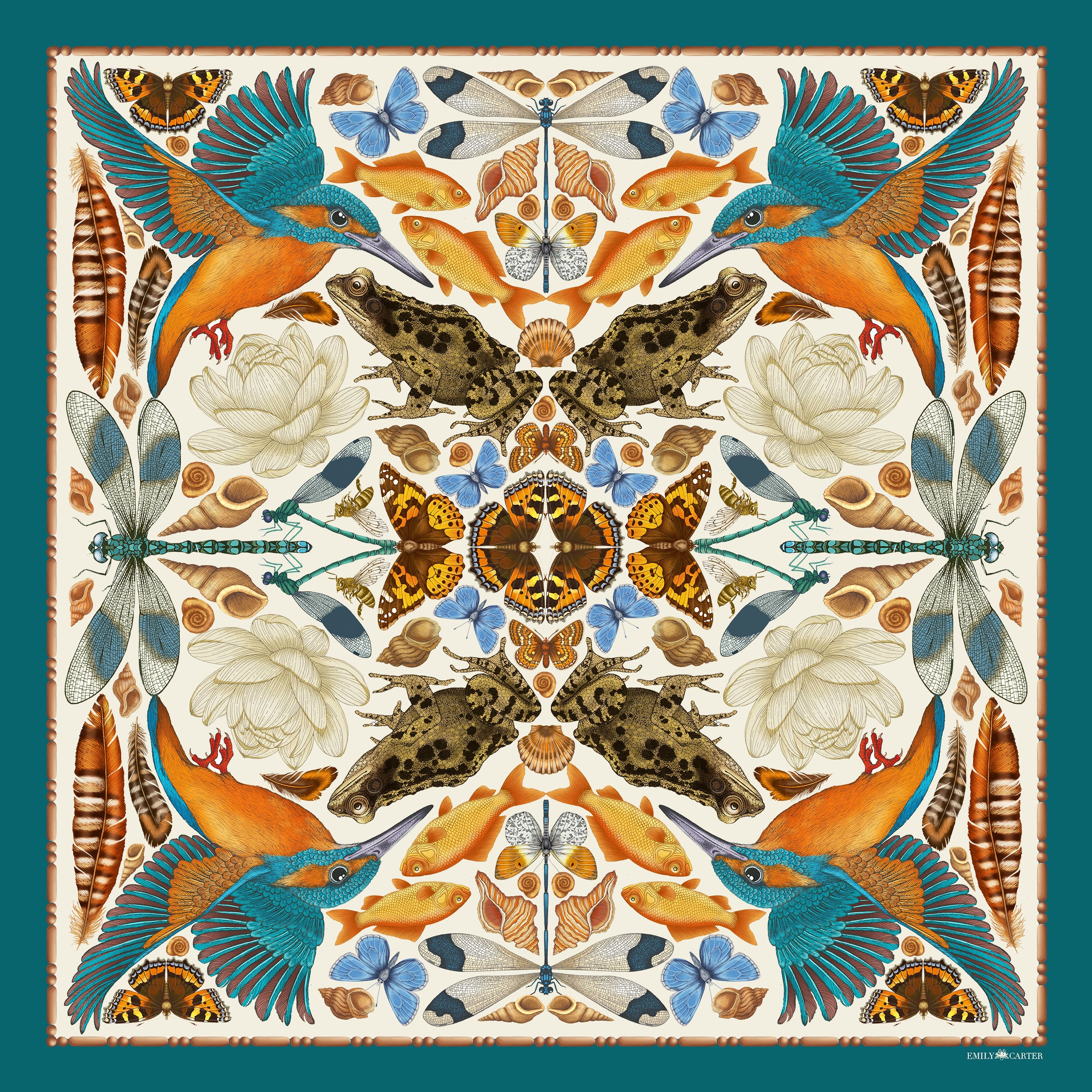 The British River Silk Scarf | 90x90cm