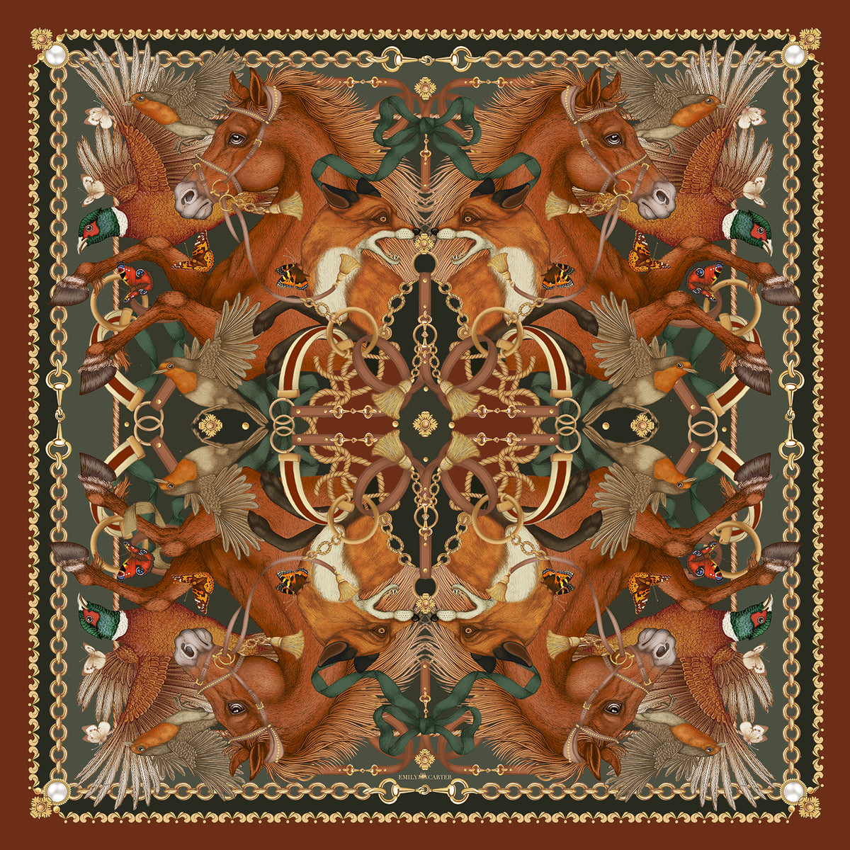 The Equestrian Silk Scarf | 65x65cm