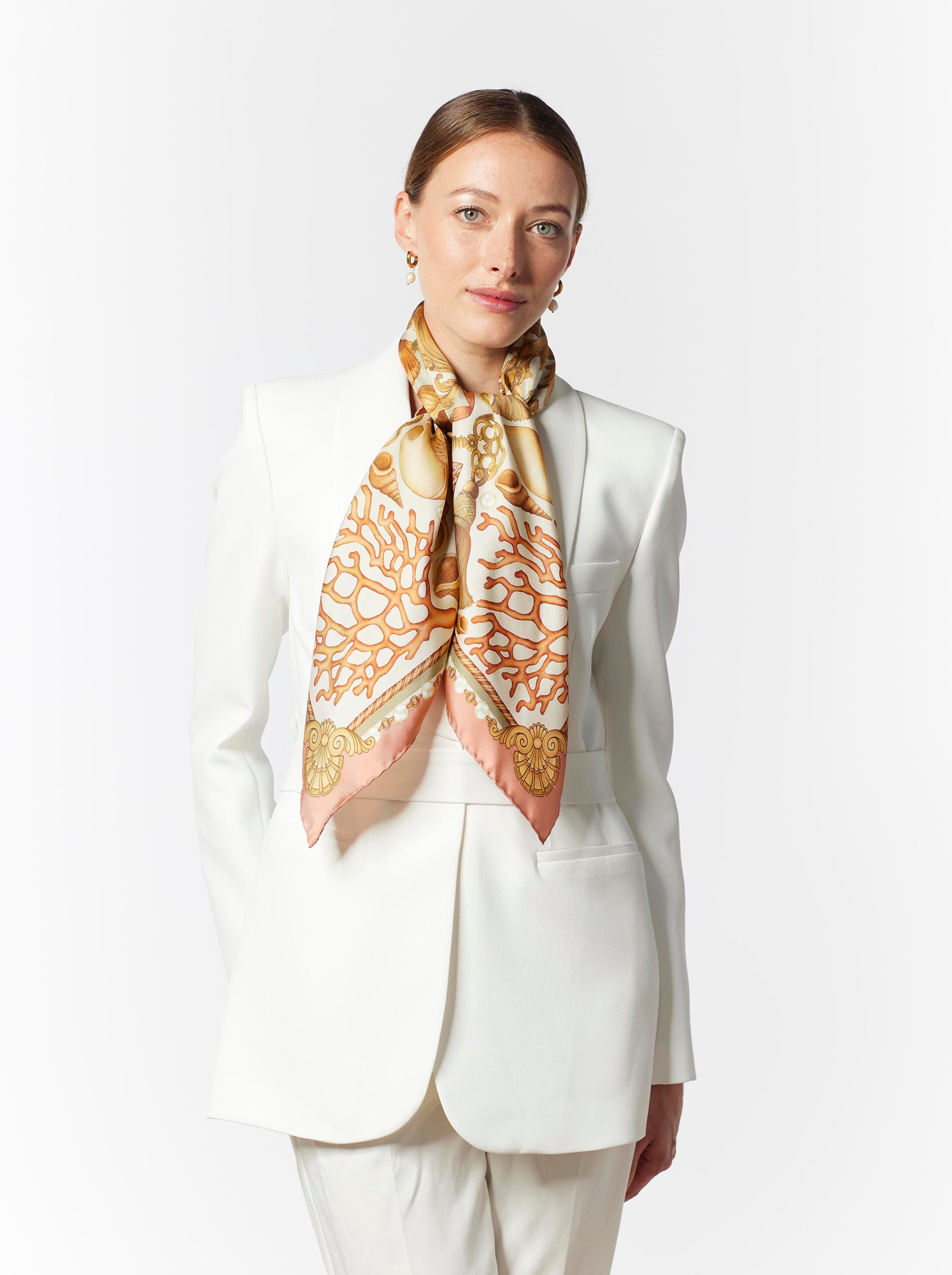 The Nautical Baroque Silk Scarf | 90x90cm