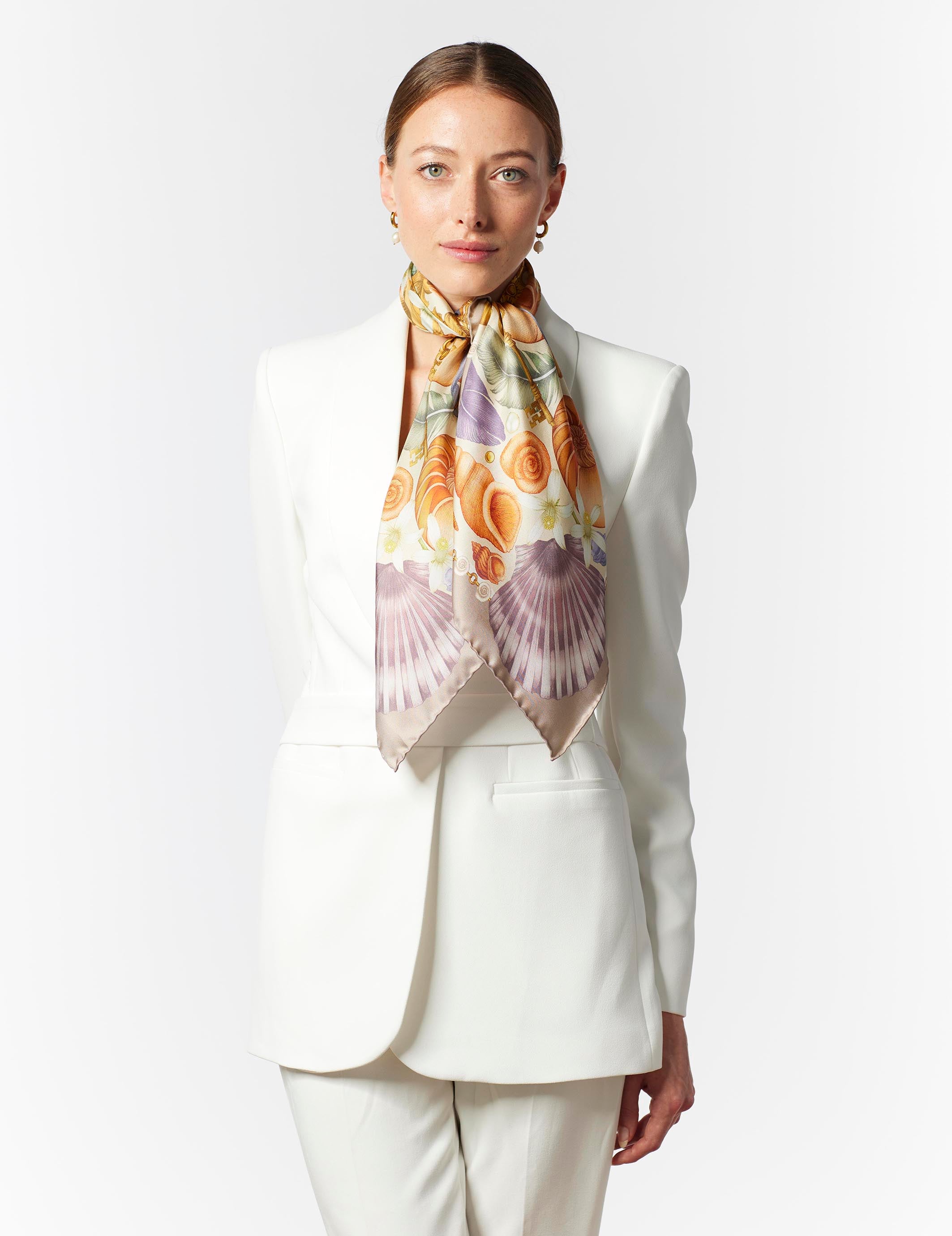 The Shell & Starfish Silk Scarf | 90x90cm