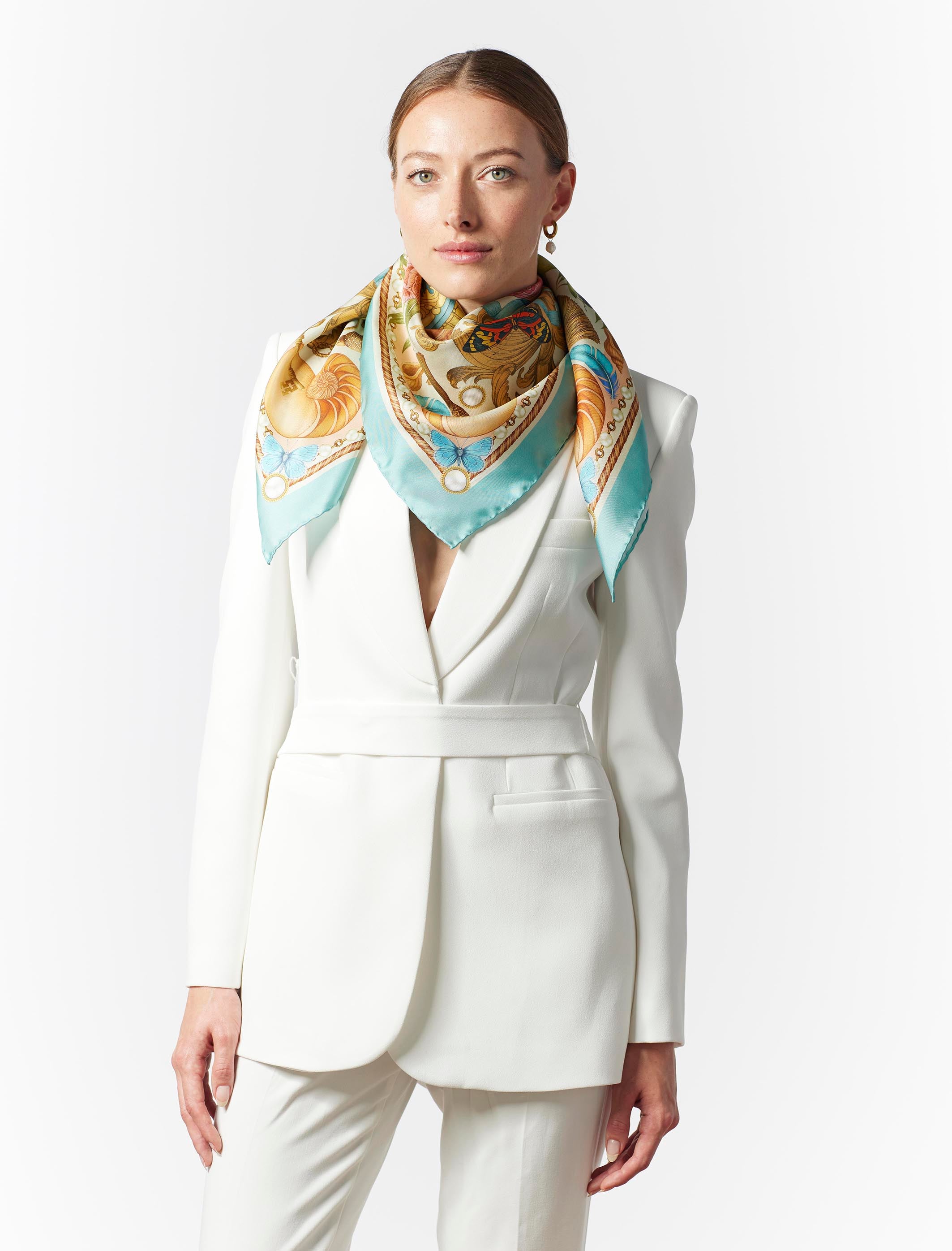 The Pearl Baroque Silk Scarf | 90x90cm