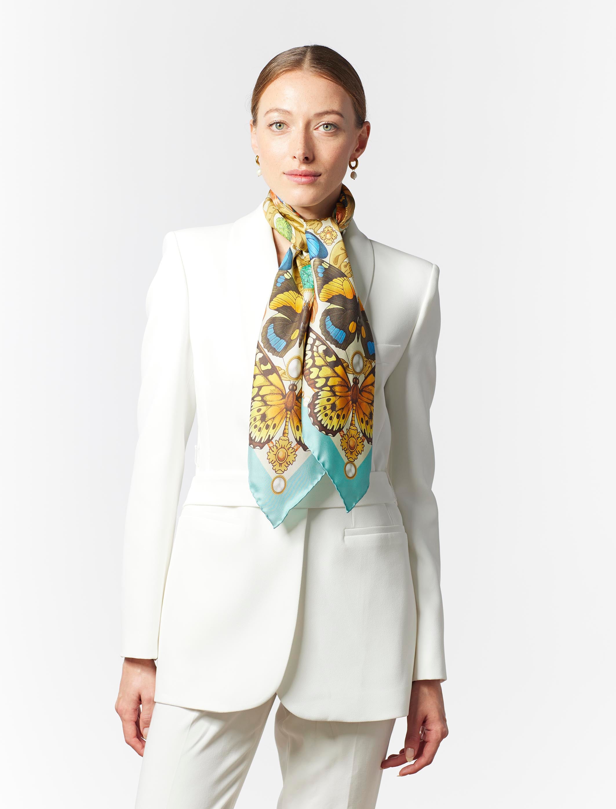 The Baroque Butterfly Silk Scarf | 90x90cm