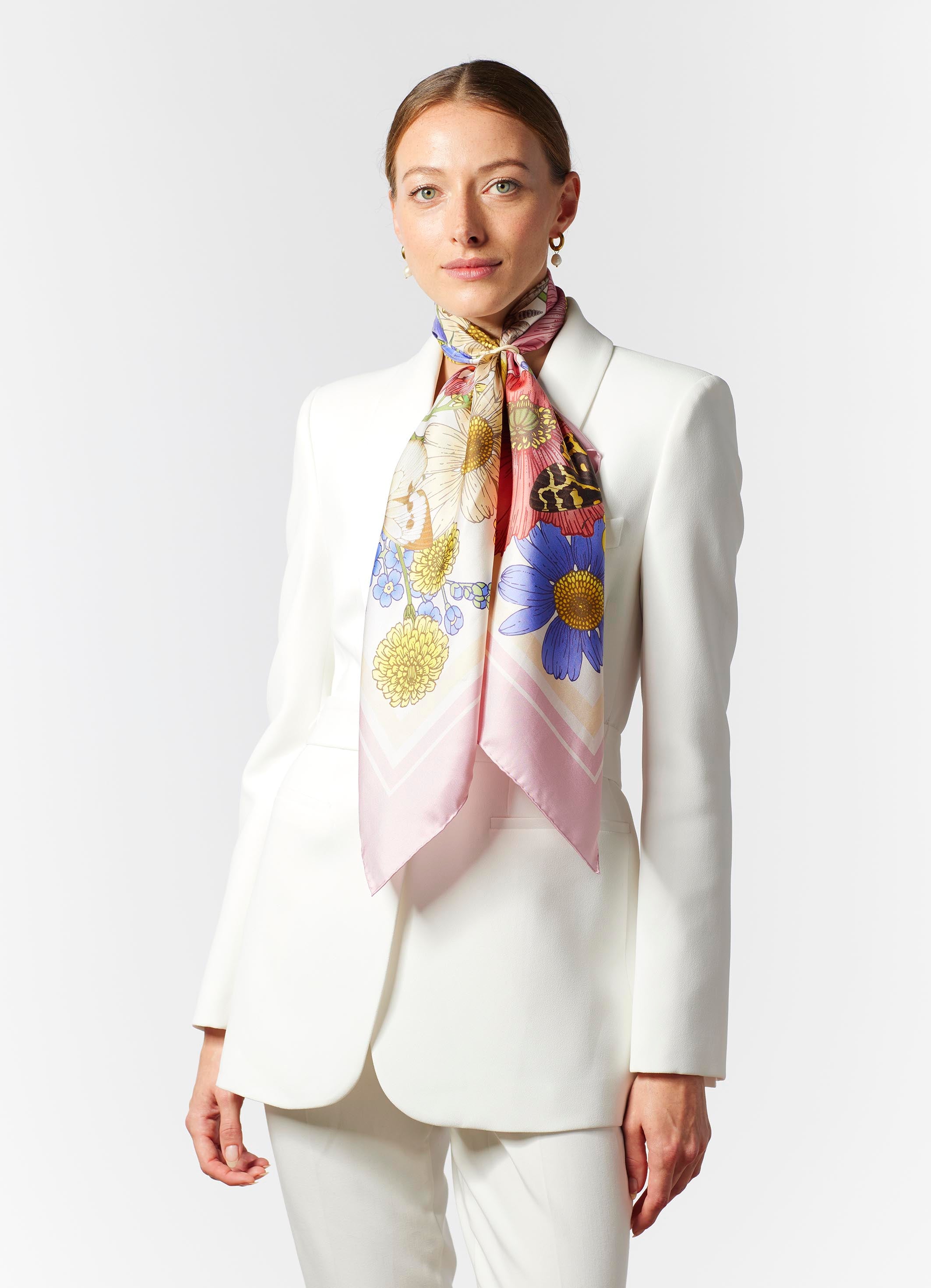 The Rose & Bluebell Silk Scarf | 90x90cm