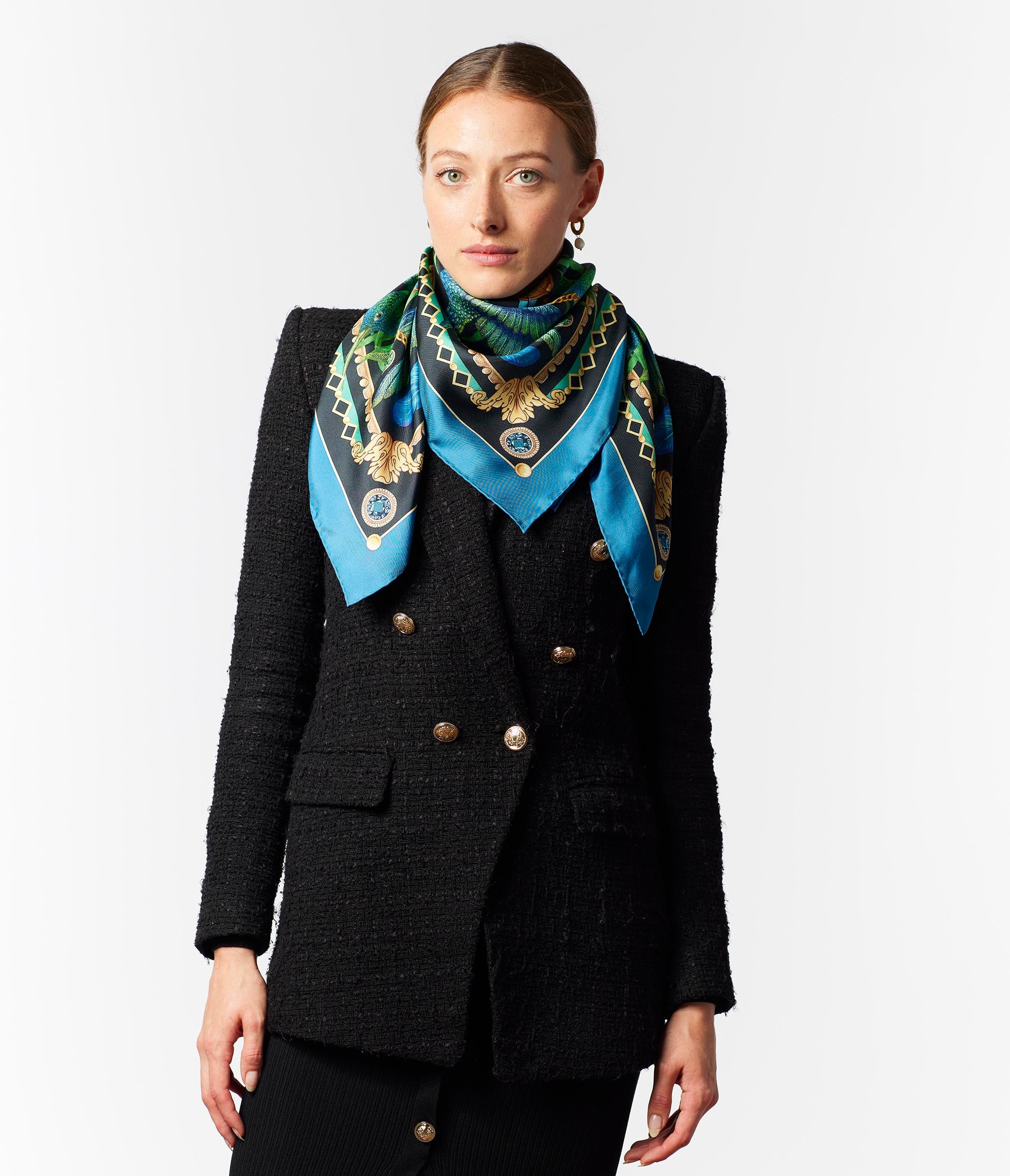 The Iridescent Hummingbird Silk Scarf | 90x90cm