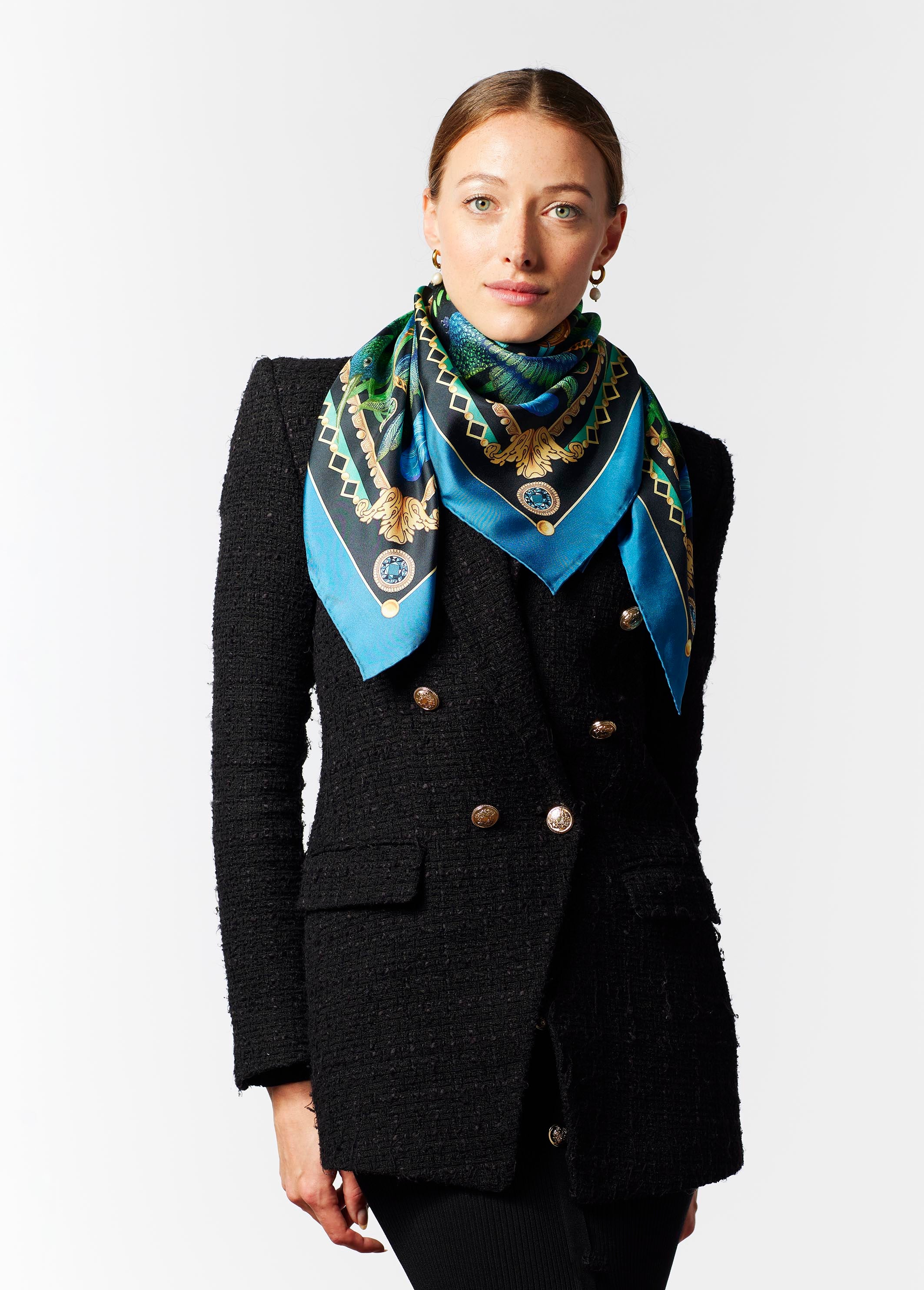 The Iridescent Hummingbird Silk Scarf | 90x90cm