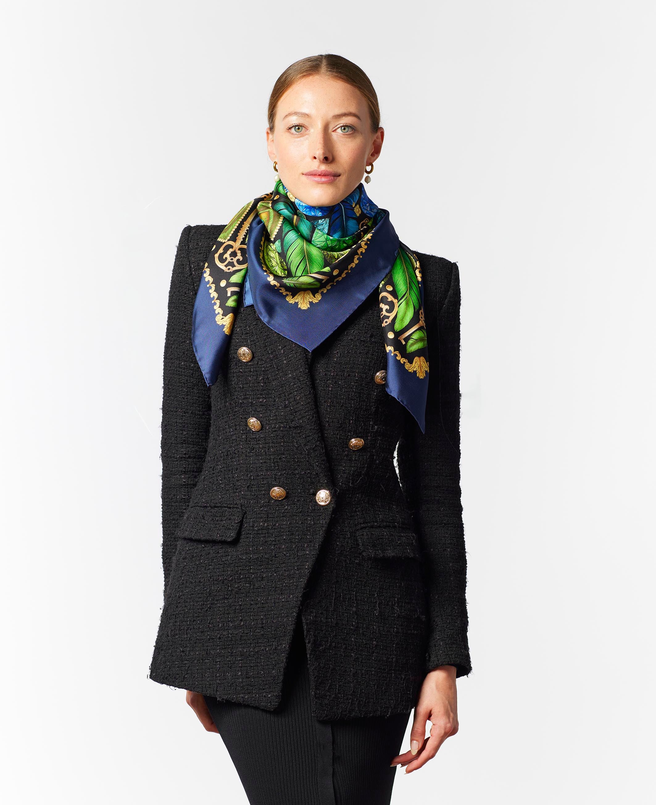 The Iridescent Jewel Silk Scarf | 90x90cm