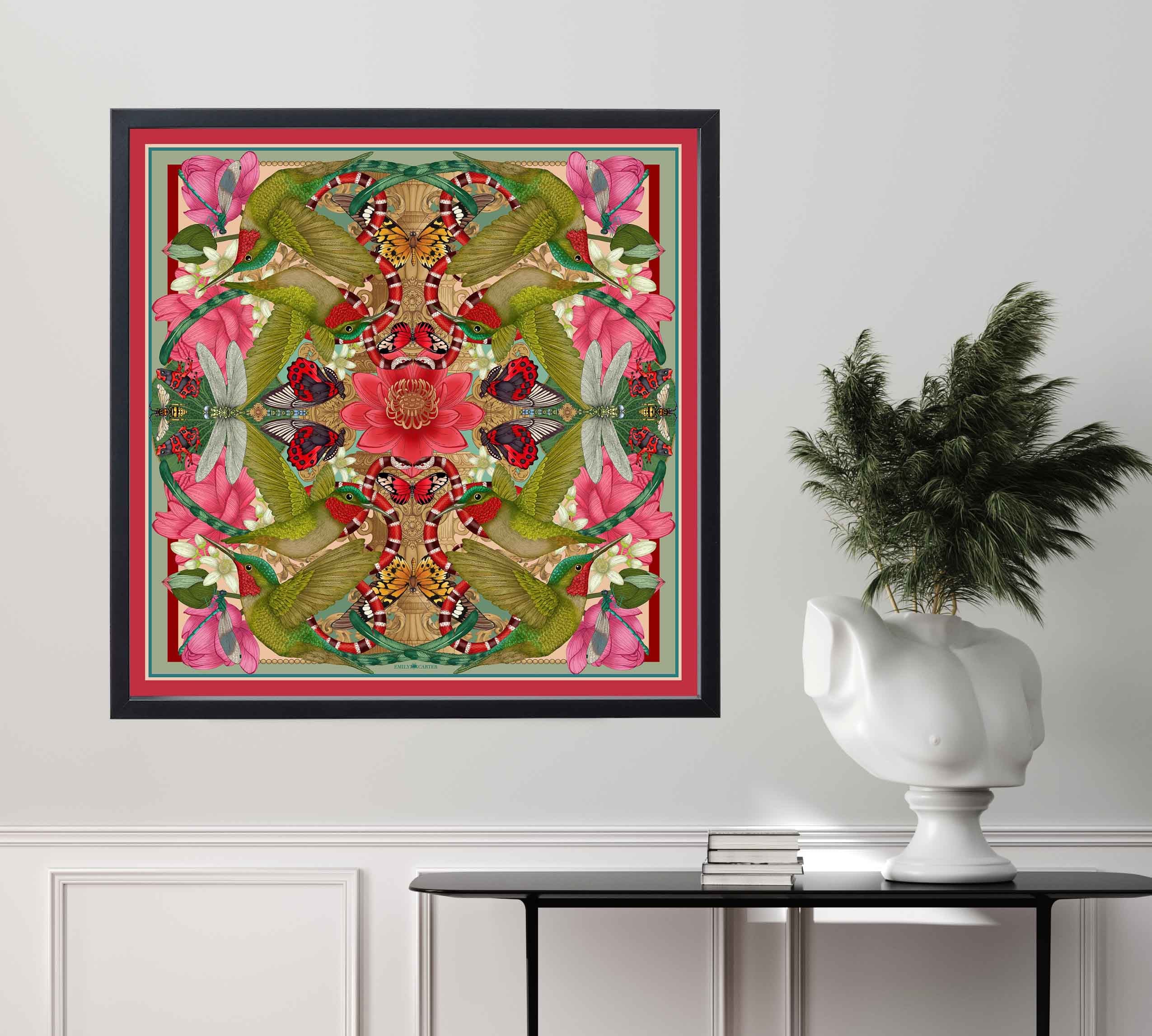 'Hummingbird & Lotus' Giclée Print - Limited Edition