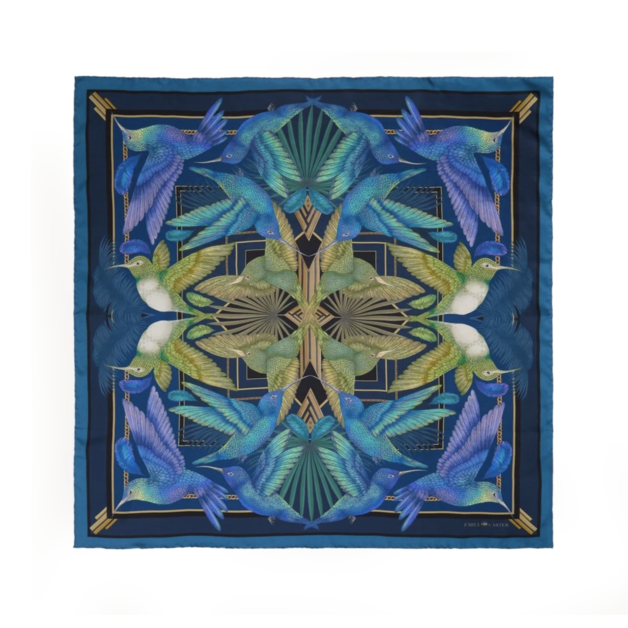 The Midnight Hummingbird Scarf | Wool/Silk | 130x130cm