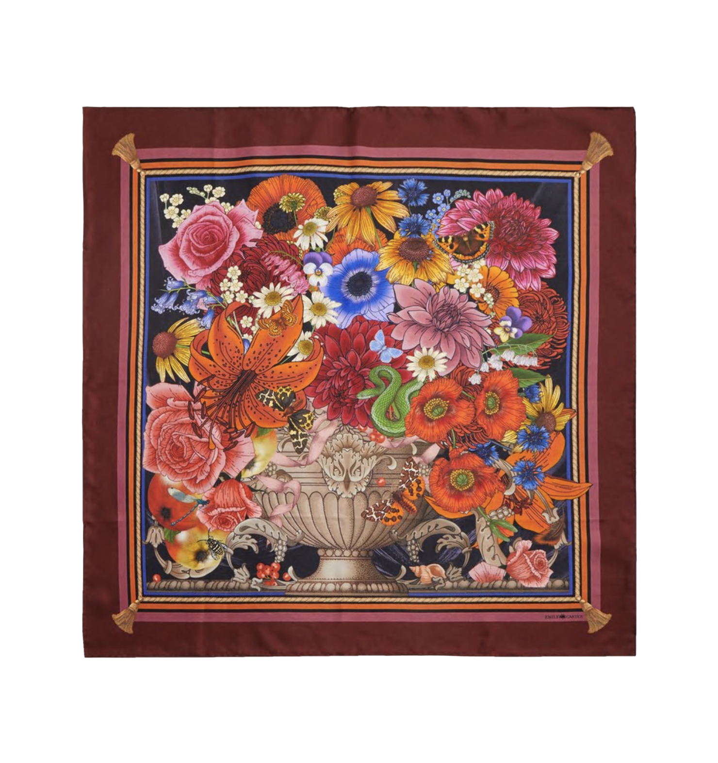 The Poppy Still Life Silk Scarf | 65x65cm