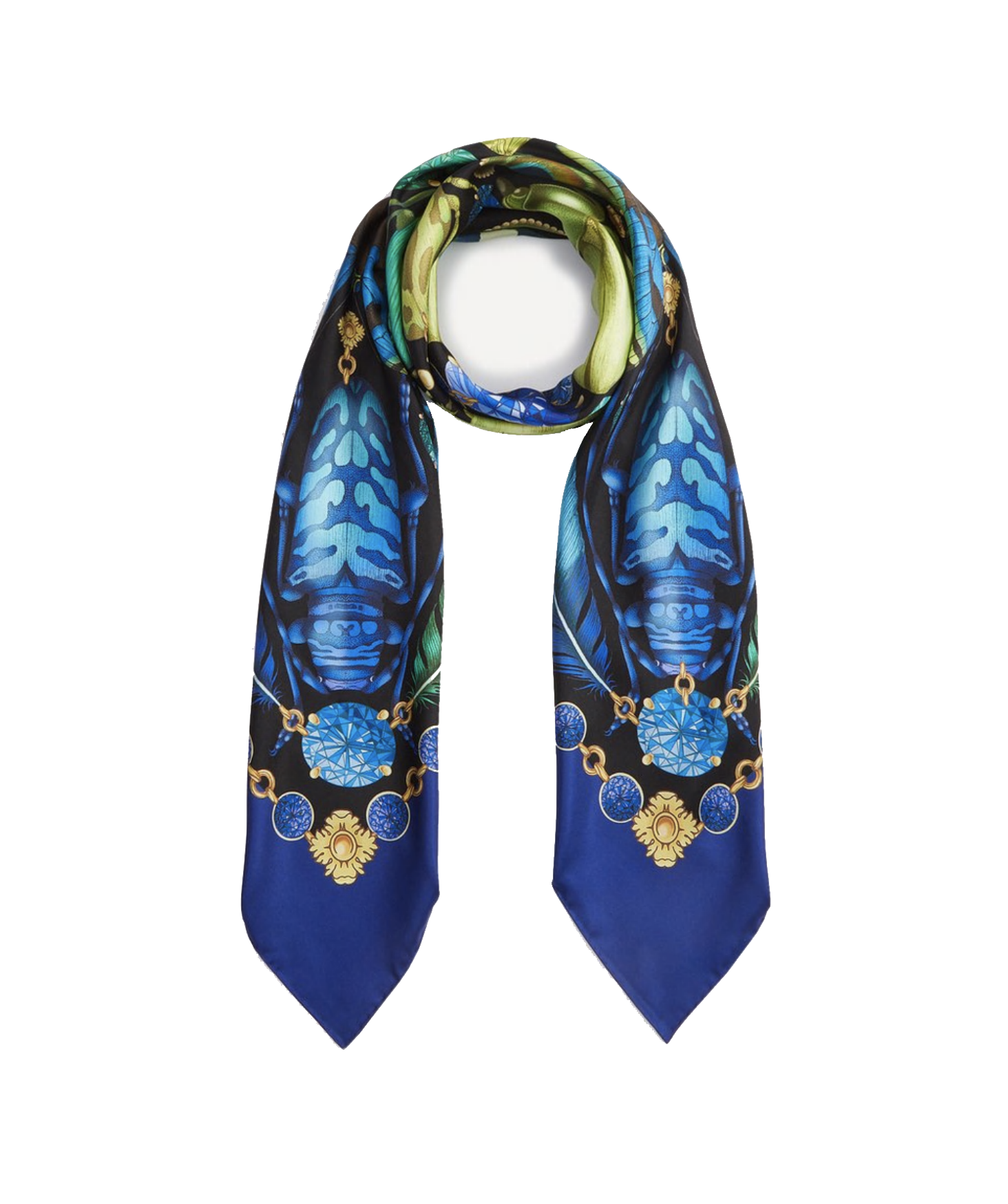 The Beetle & Jewel Silk Scarf | 130x130cm