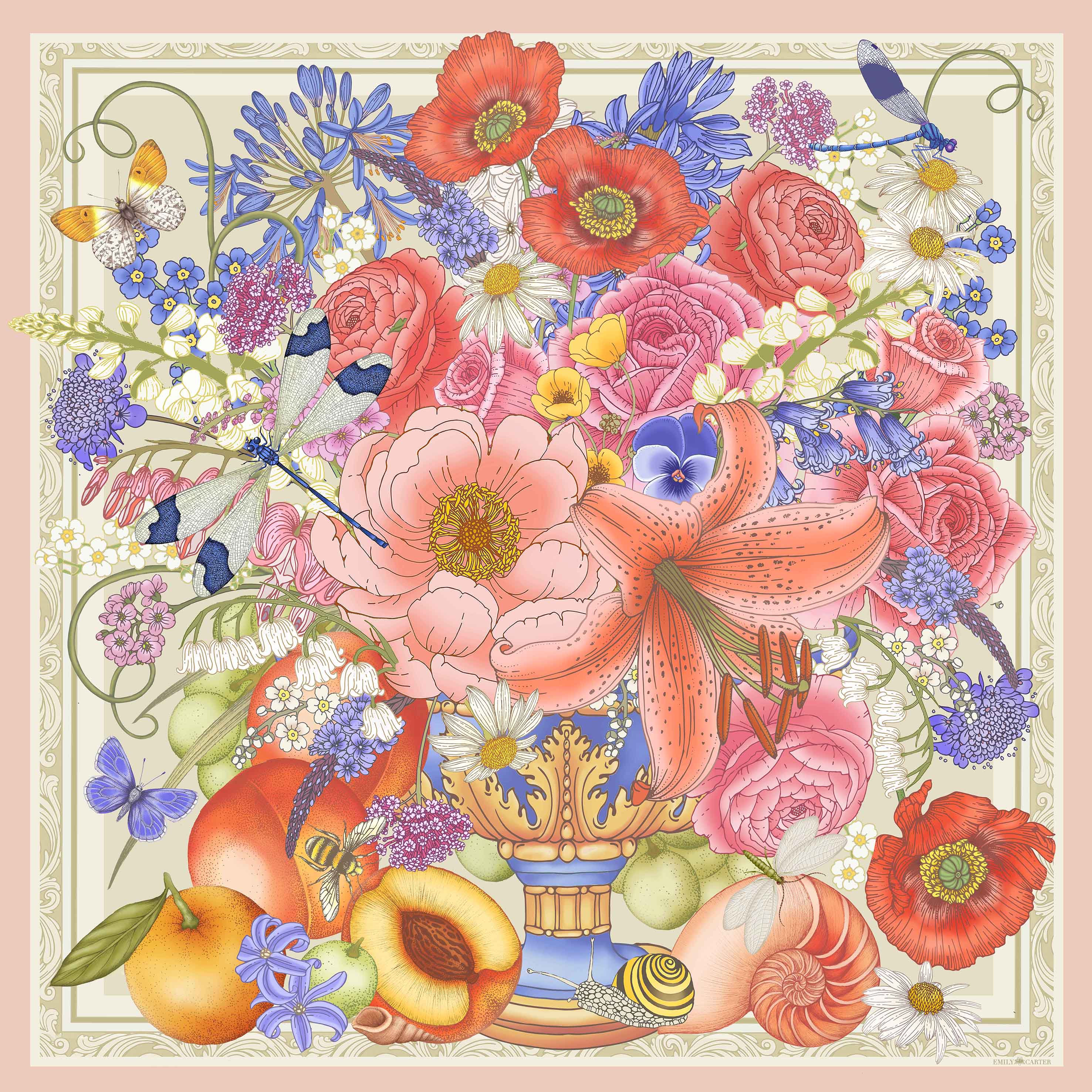 The Summer Still Life Silk Scarf | 90x90cm
