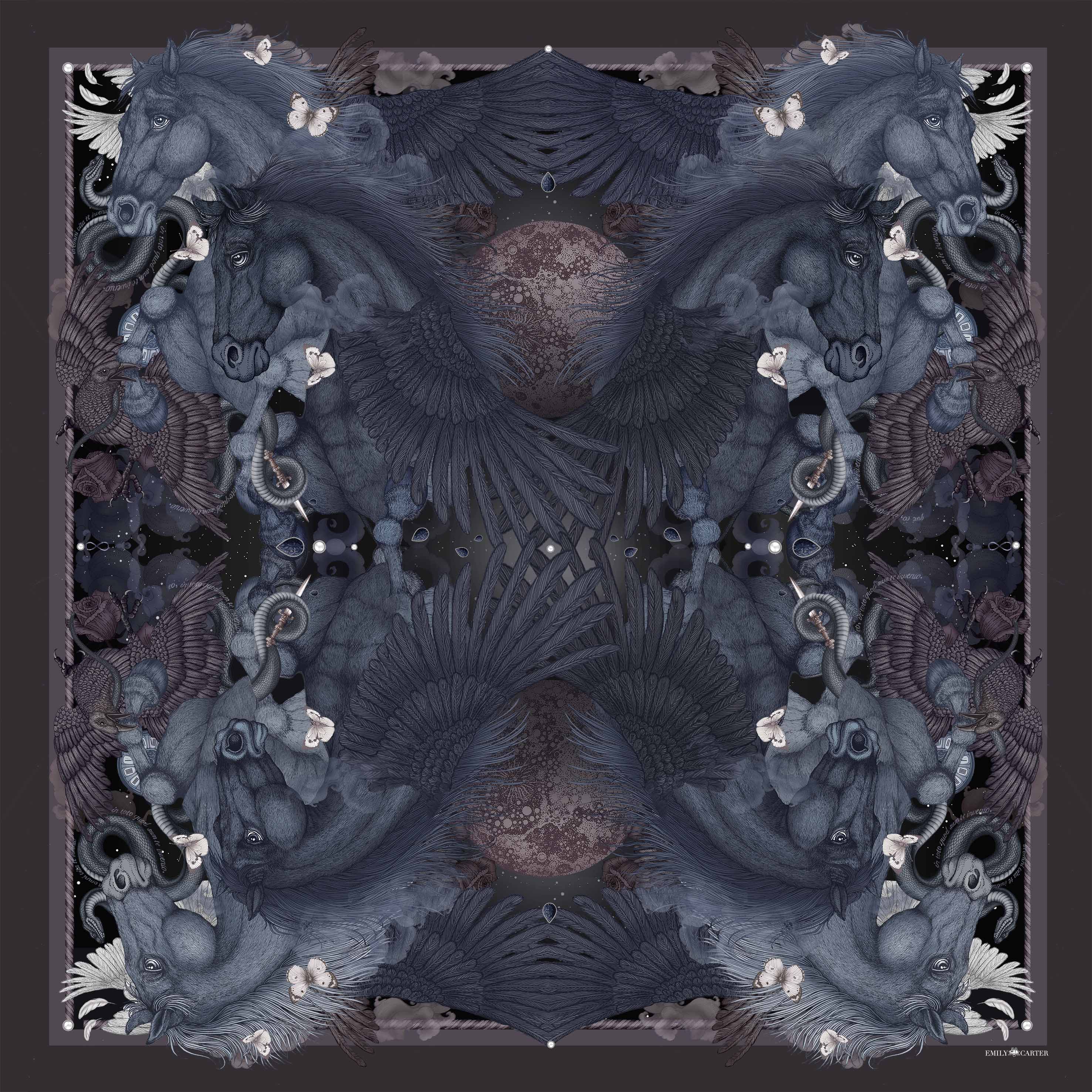 The Pluto & Venus Scarf | Wool/Silk | 130x130cm