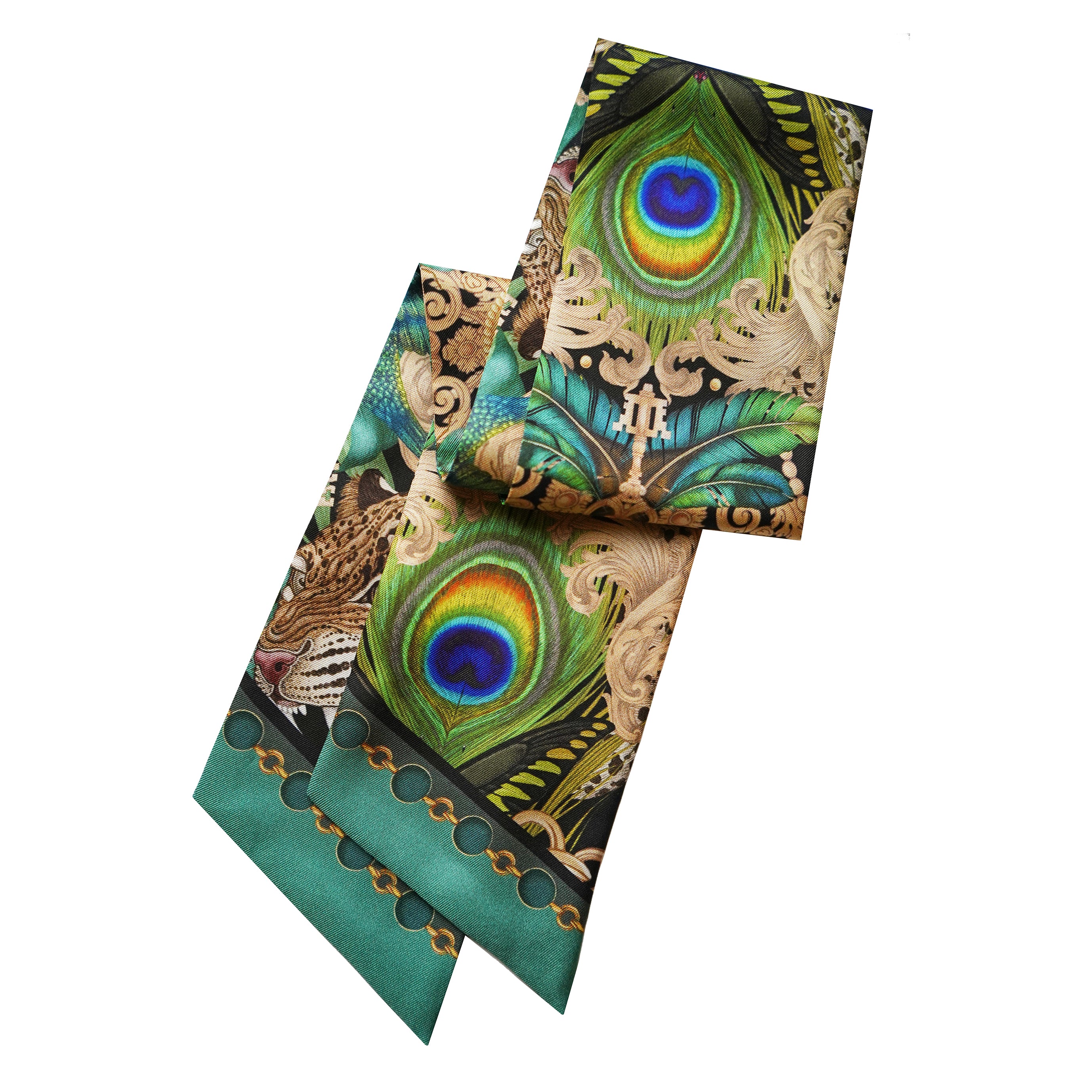 The Emerald & Jaguar Luxe Twilly Scarf