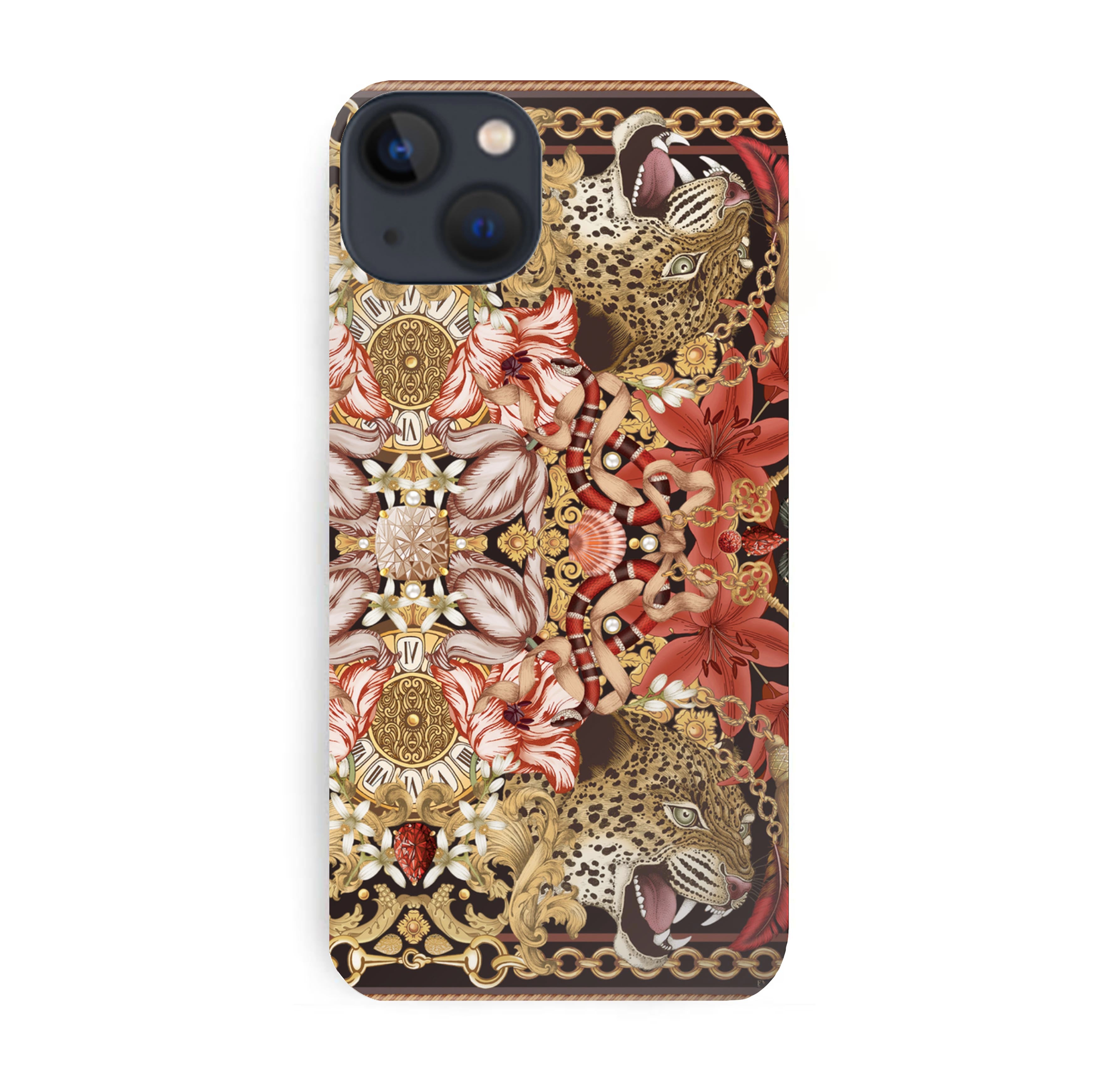Luxury Phone Case - Leopard & Tulip