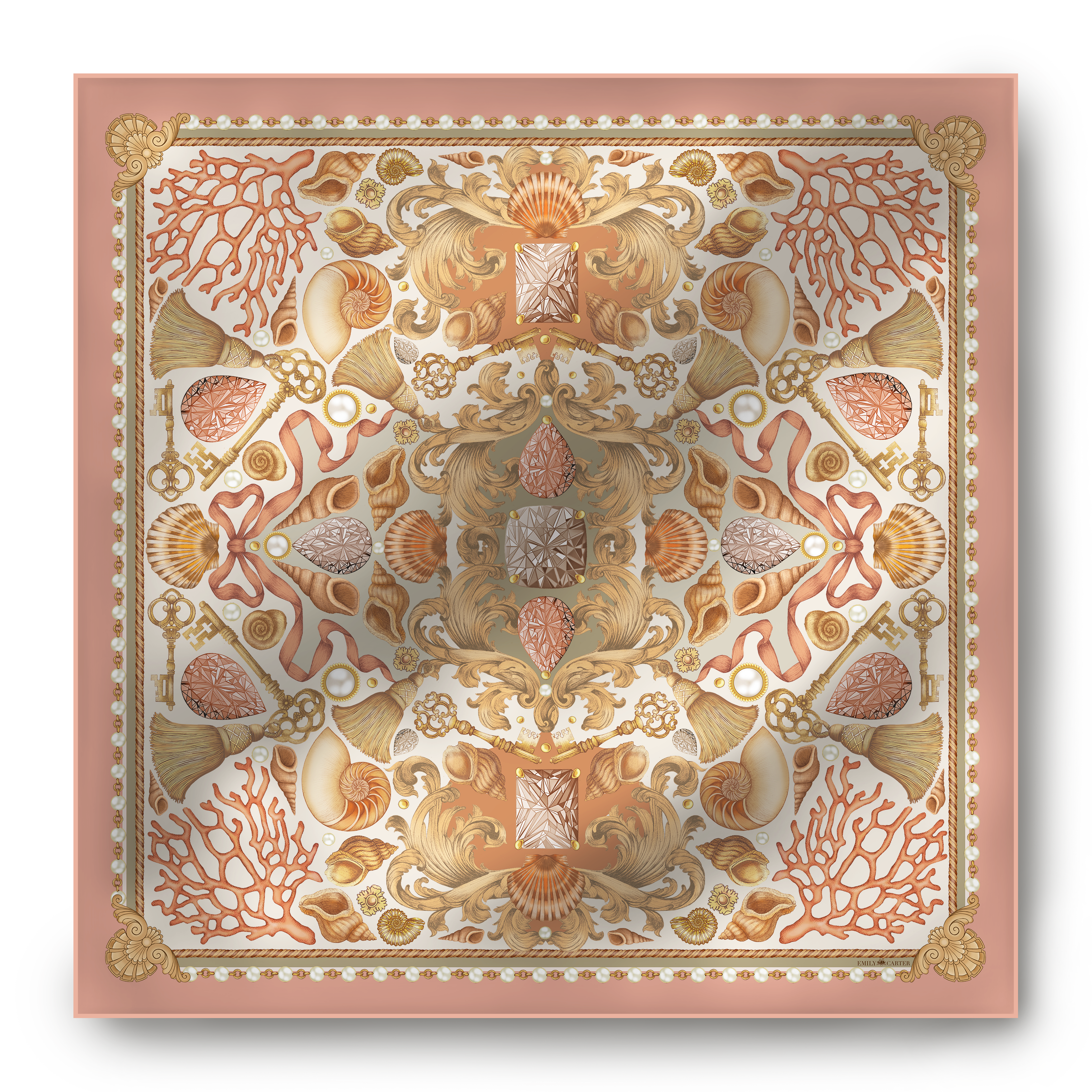 The Nautical Baroque Silk Scarf | 90x90cm