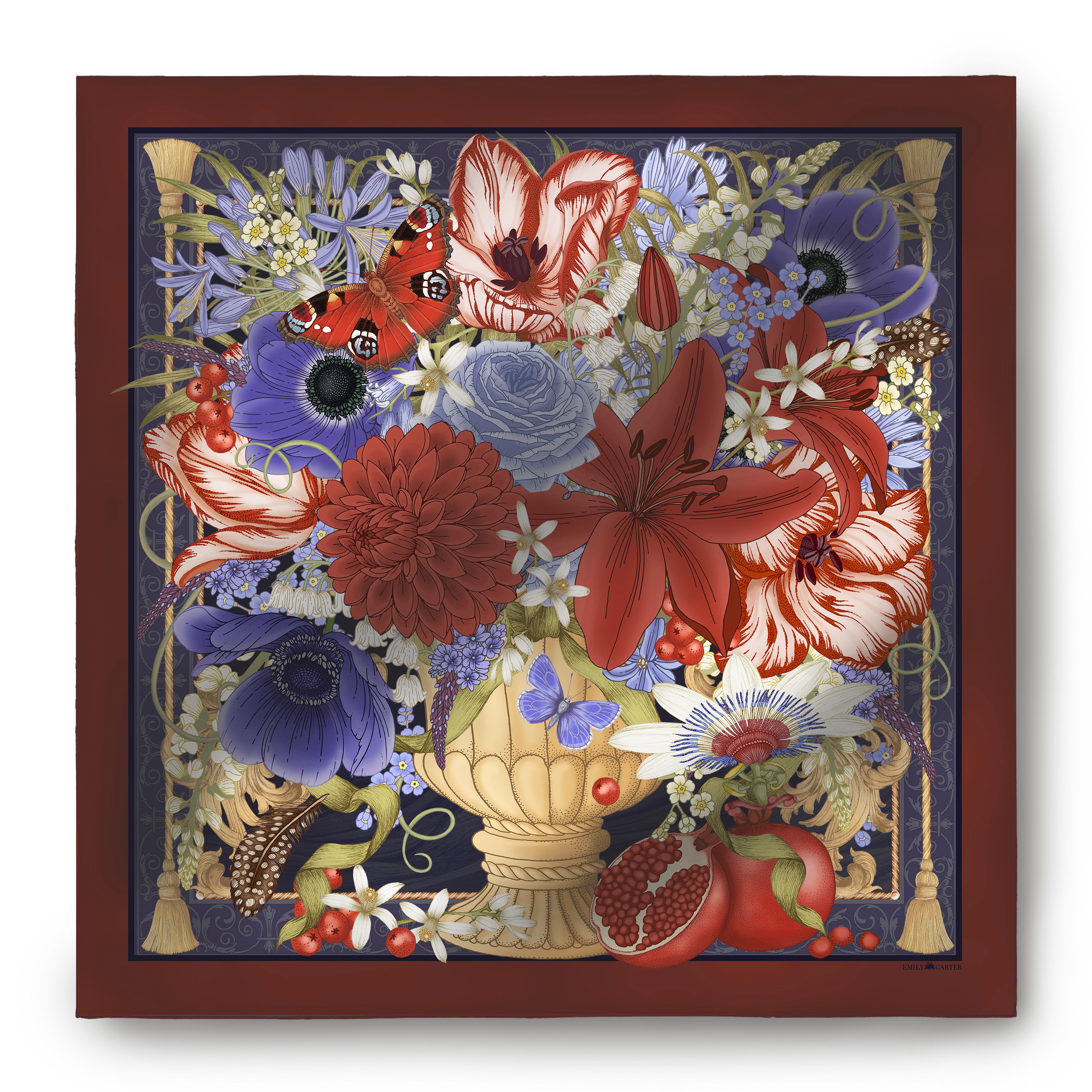The Pomegranate Still Life Scarf | 130x130cm