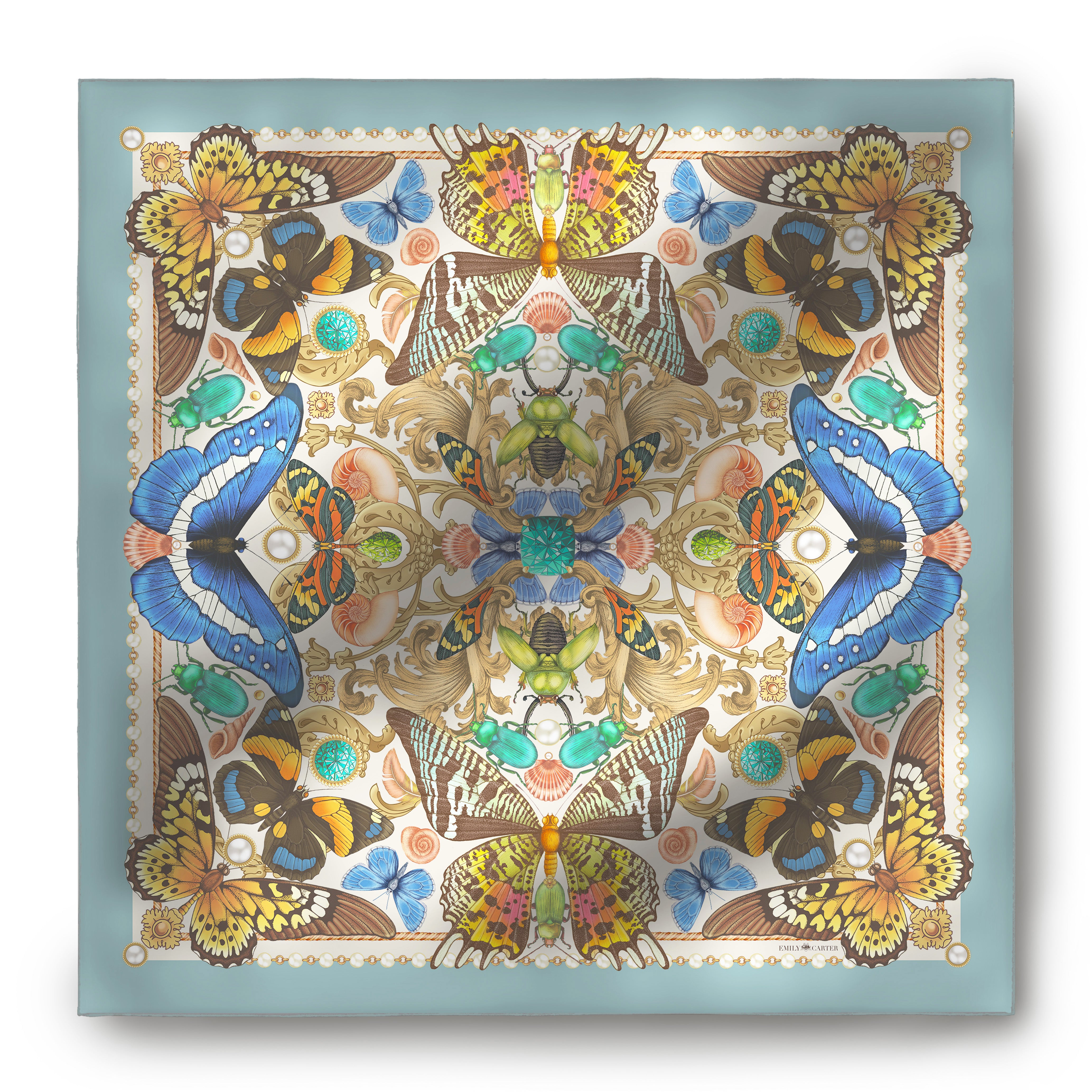 The Baroque Butterfly Silk Scarf | 90x90cm