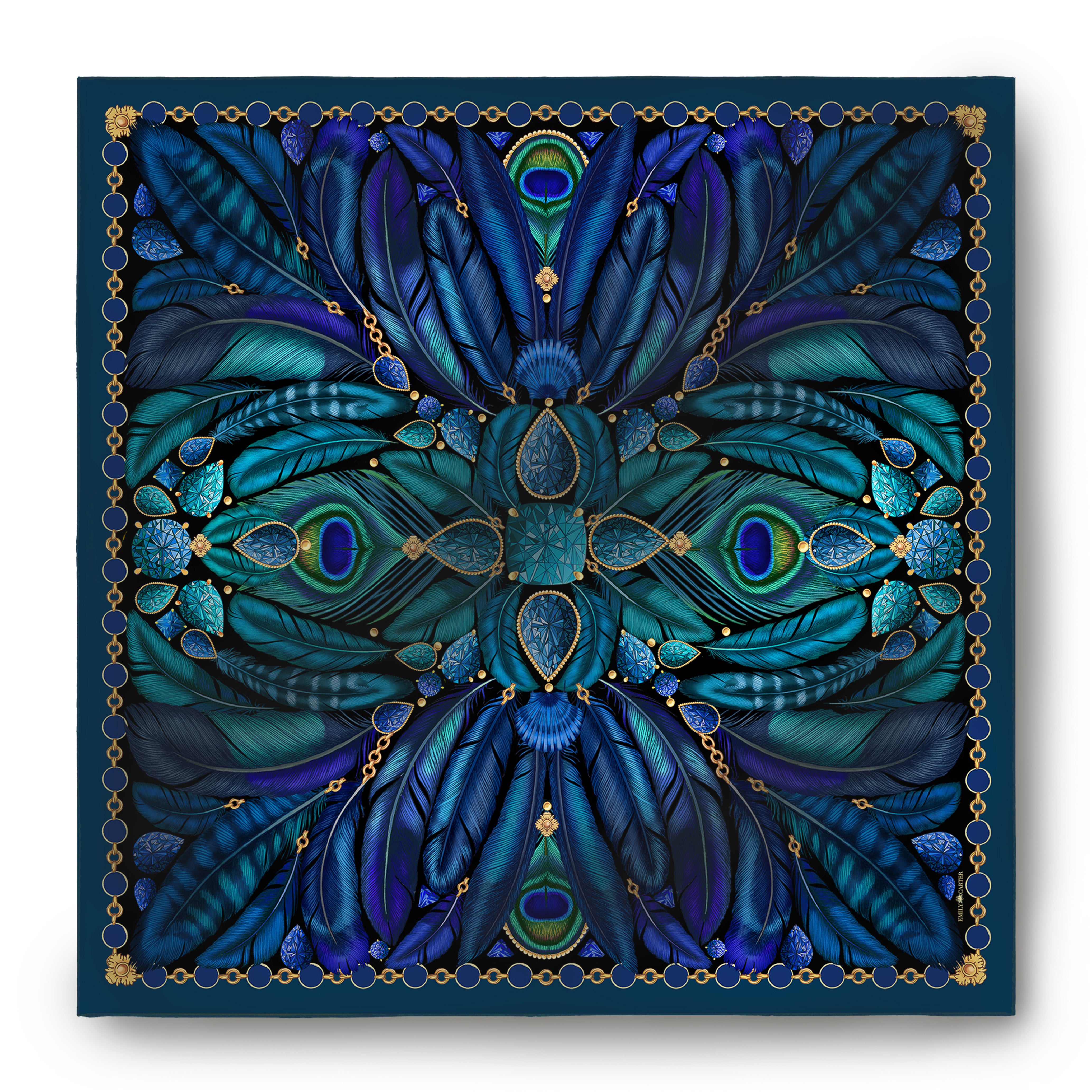 The Peacock Feather Pocket Square