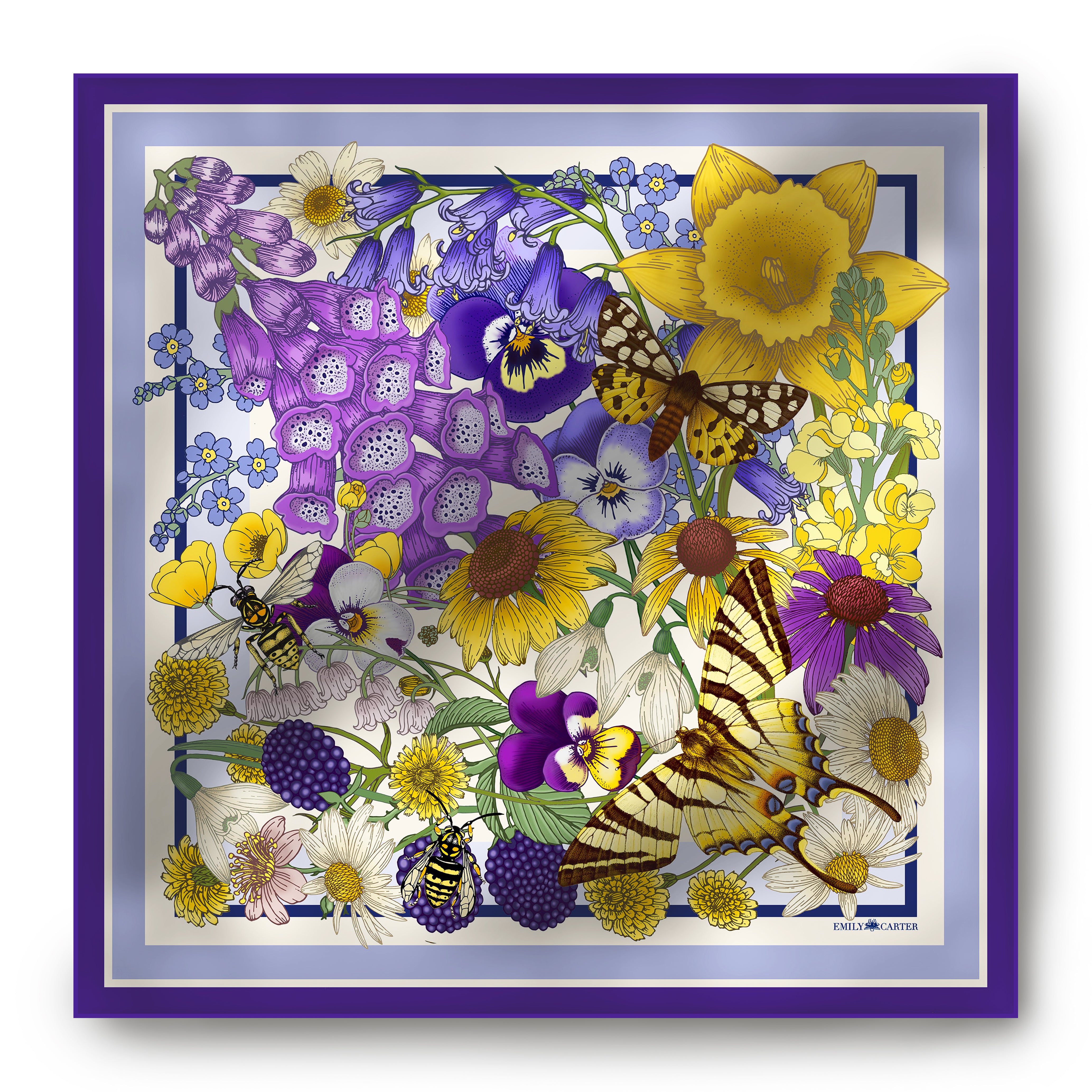 The Wild Flower Silk Neckerchief | 45x45cm