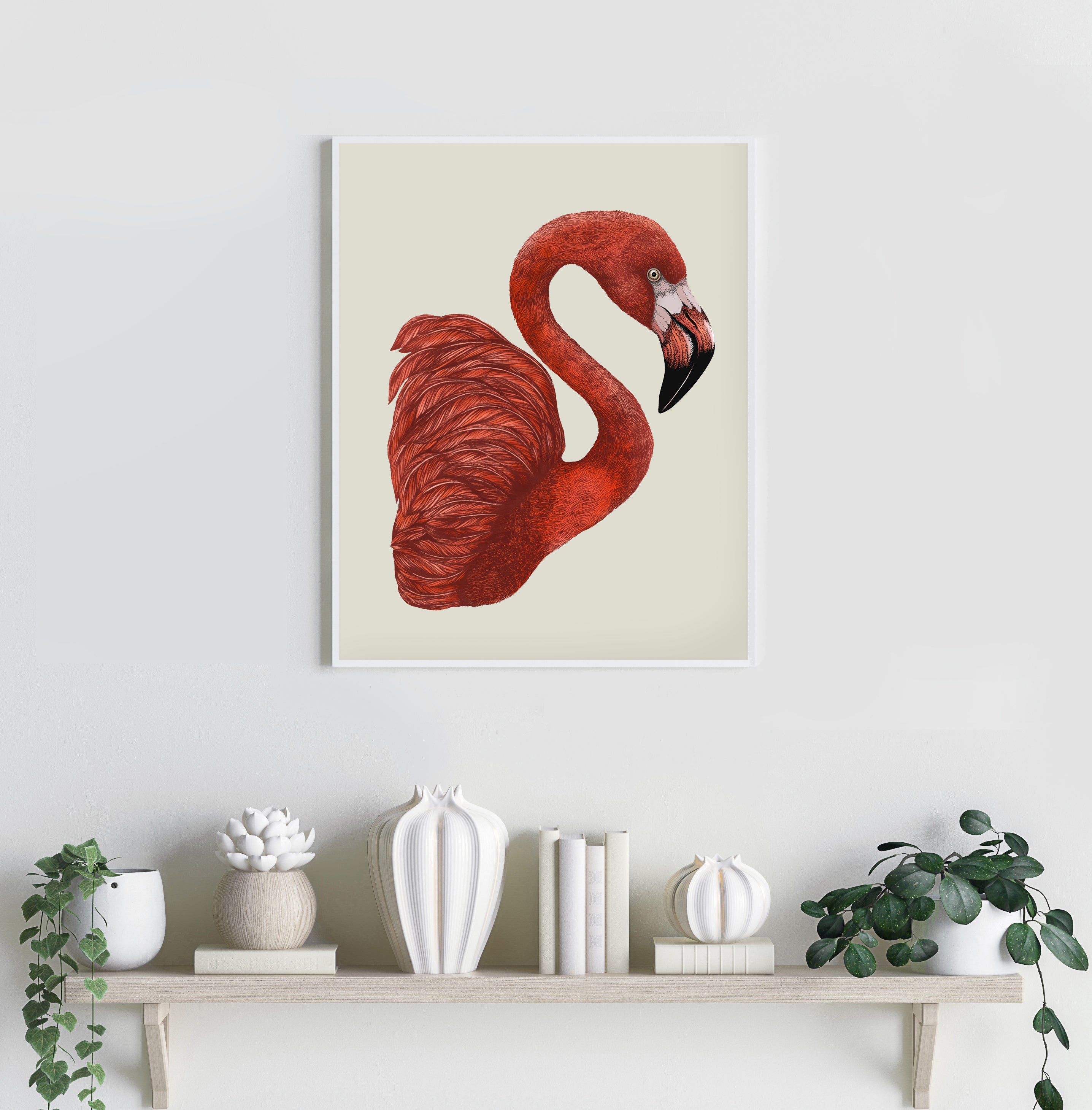 'Antique Flamingo II' Fine Art Print