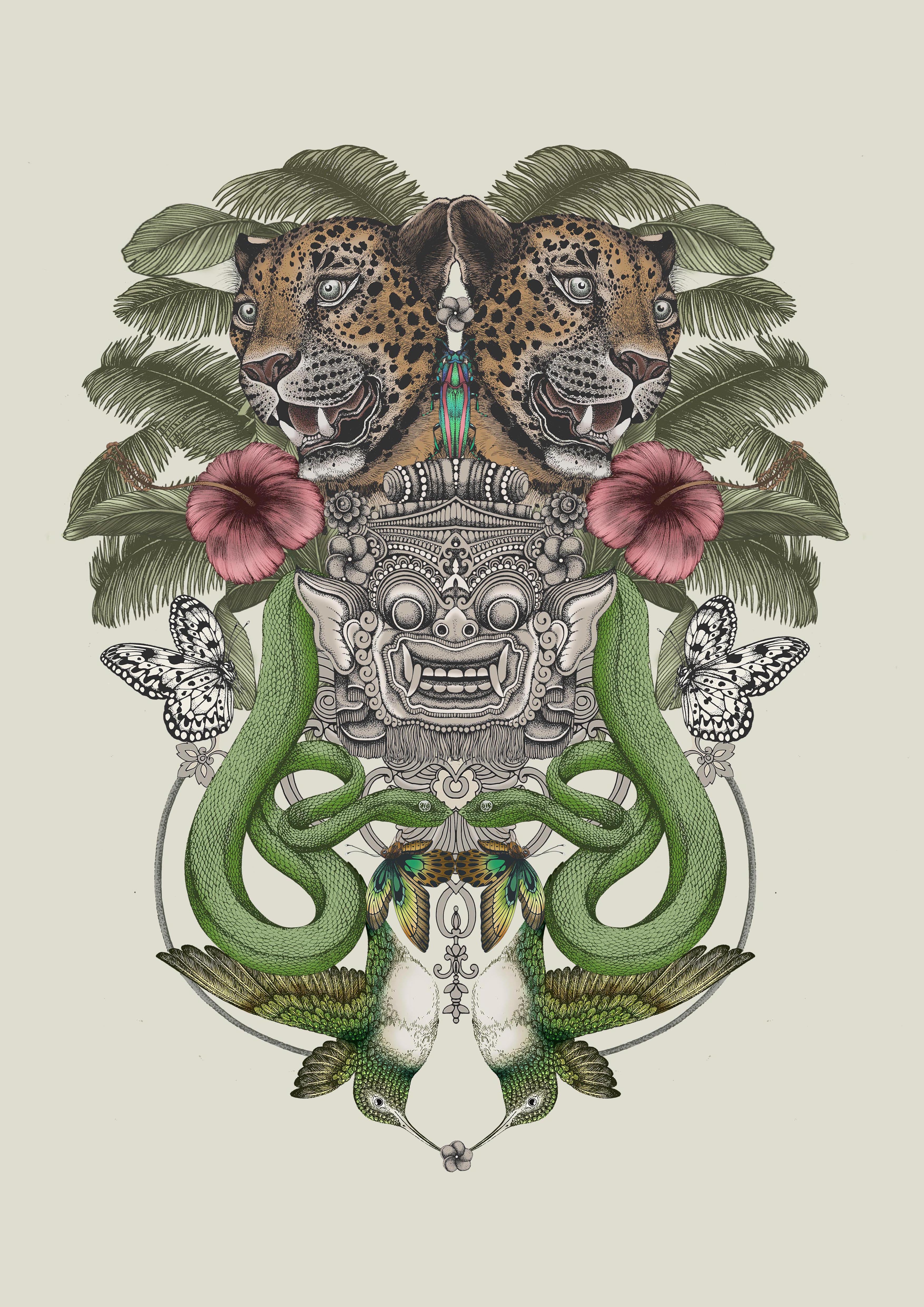 Antique Balinese Jungle' Giclée Print A2 - Limited Edition