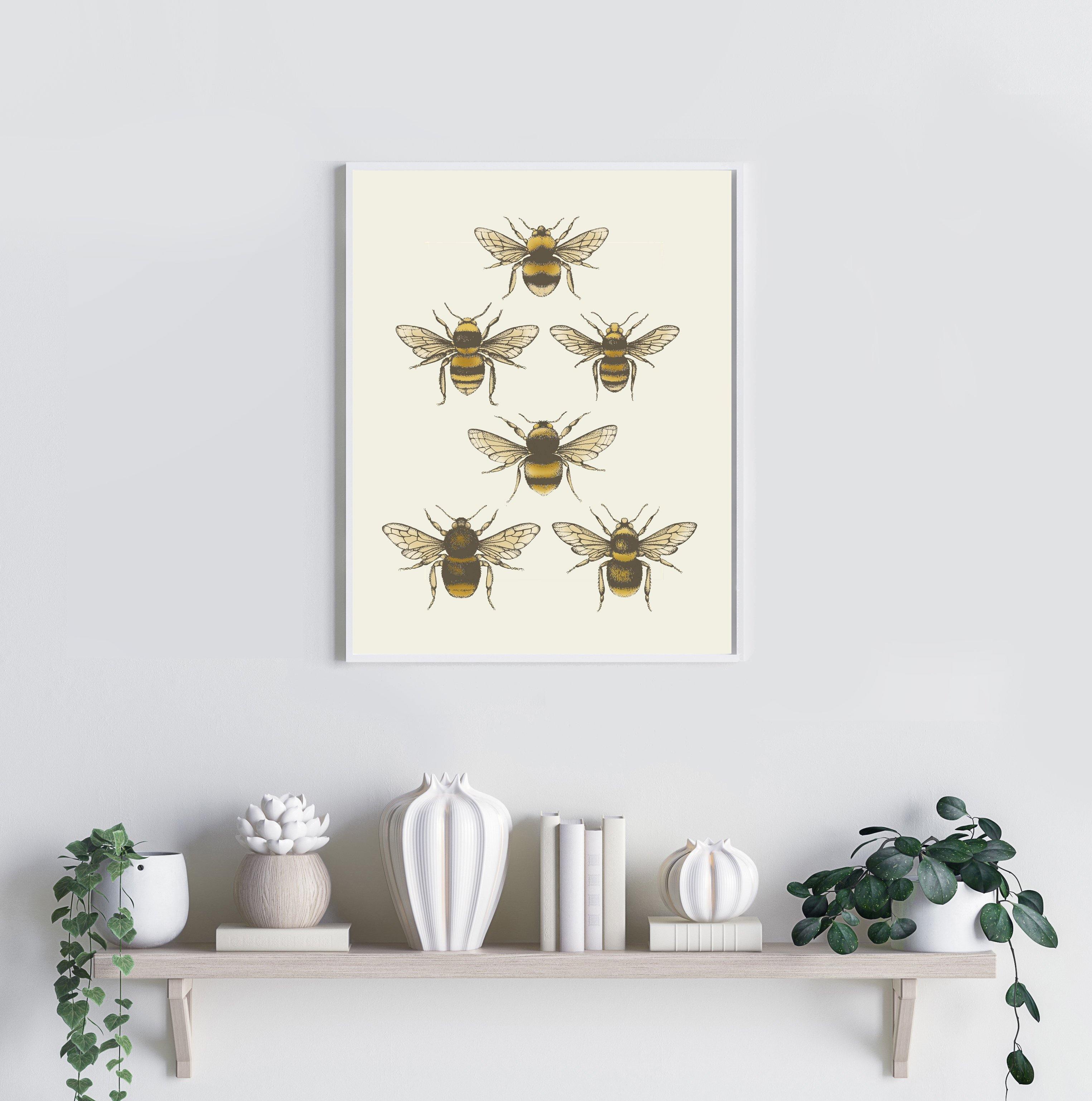 'Antique British Bees' Fine Art Print - Emily Carter London
