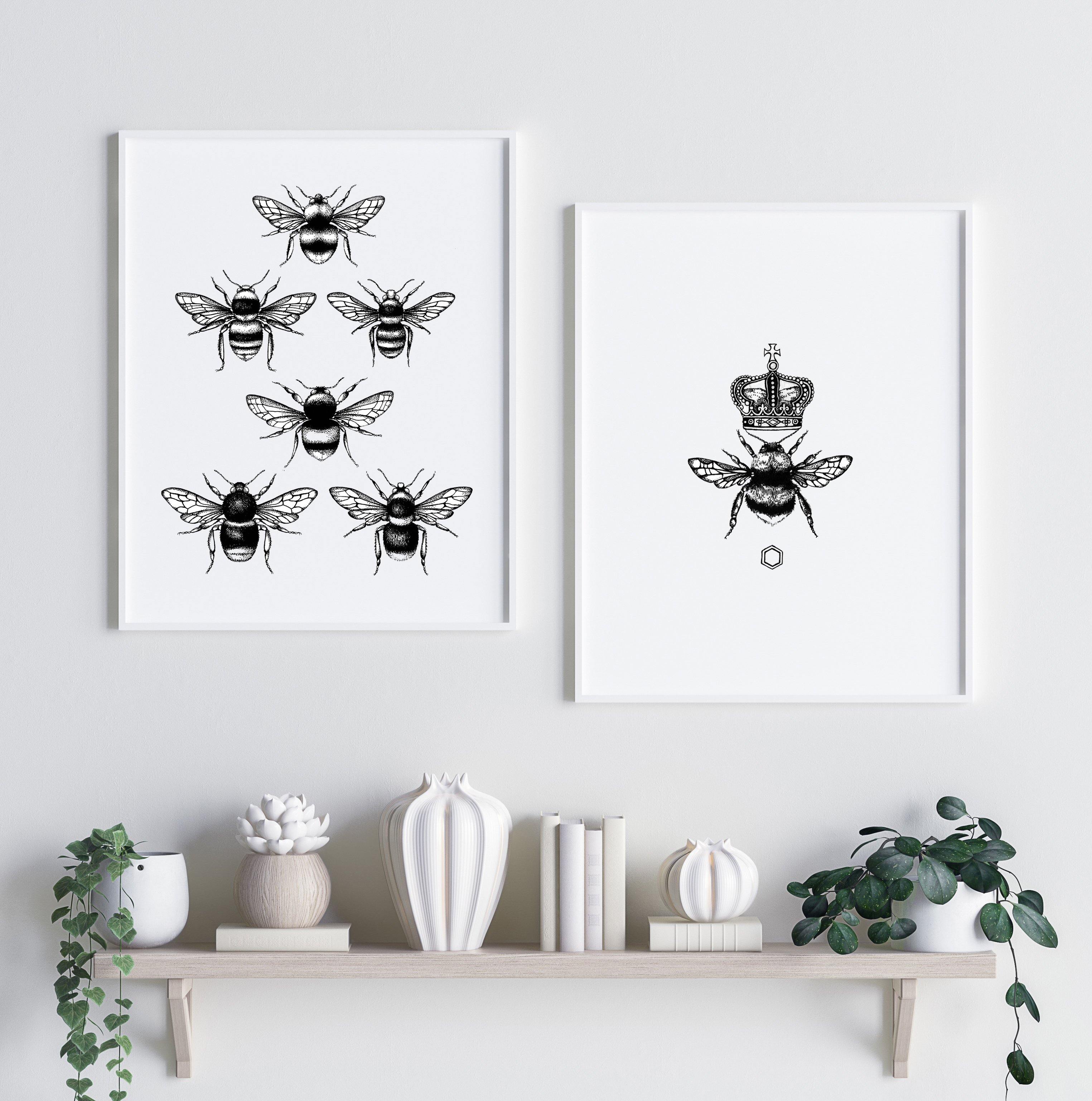 'British Bees' Fine Art Print - Emily Carter London