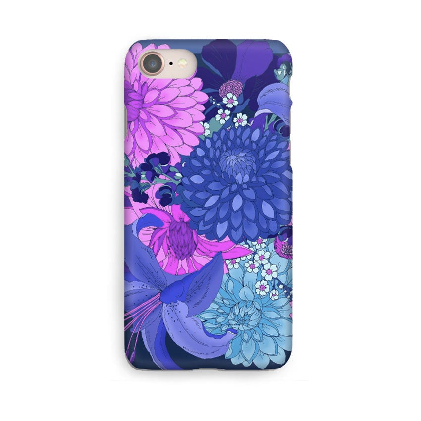 Luxury Phone Case - Dahlia Bouquet Indigo