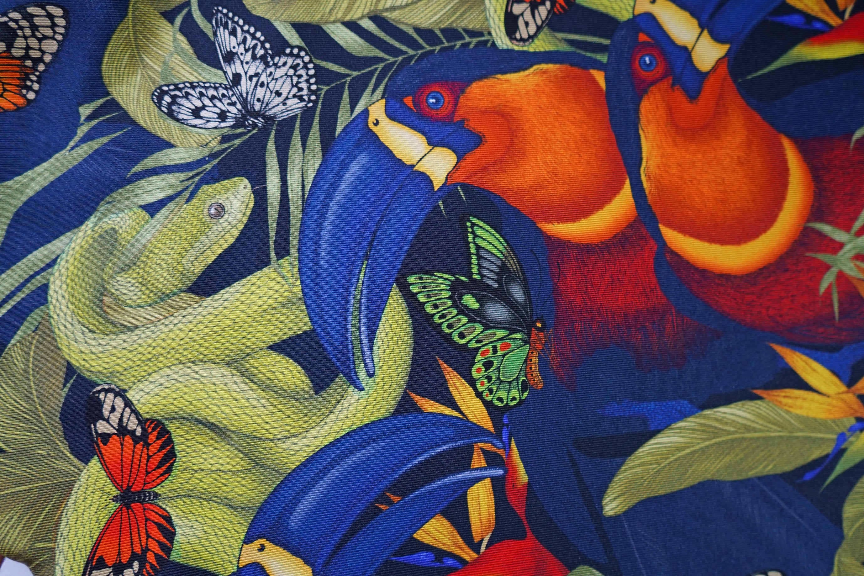 The Tropical Toucan Cushion | 45x45cm | Silk