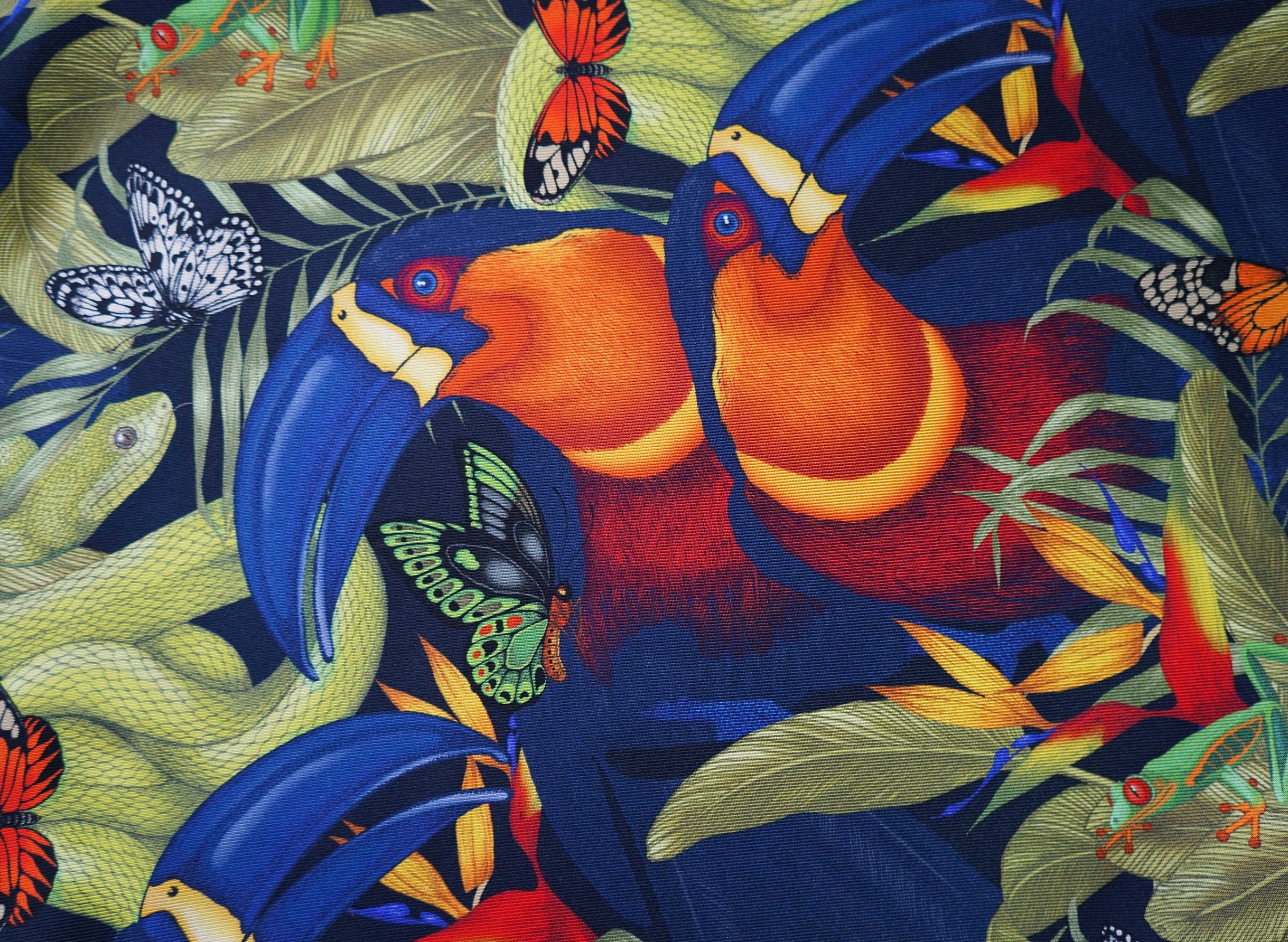 The Tropical Toucan Cushion | 45x45cm | Silk