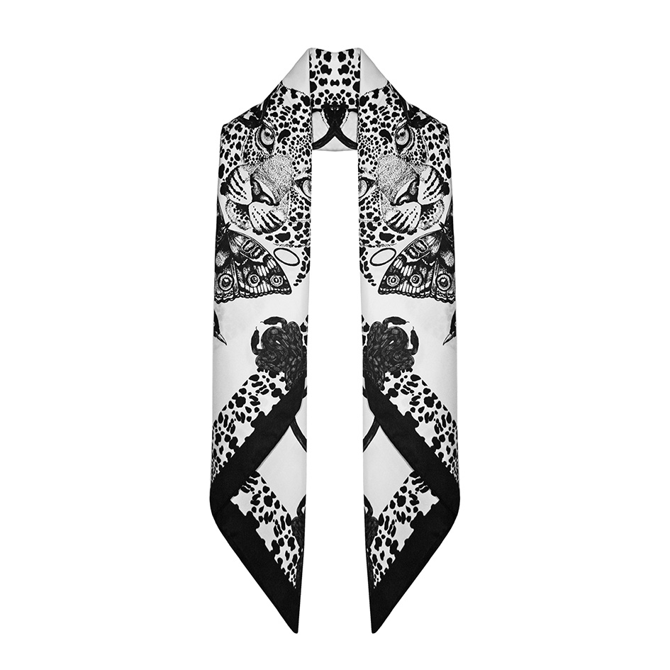 The Tropical Leopard Silk Scarf | 90x90cm - Emily Carter London