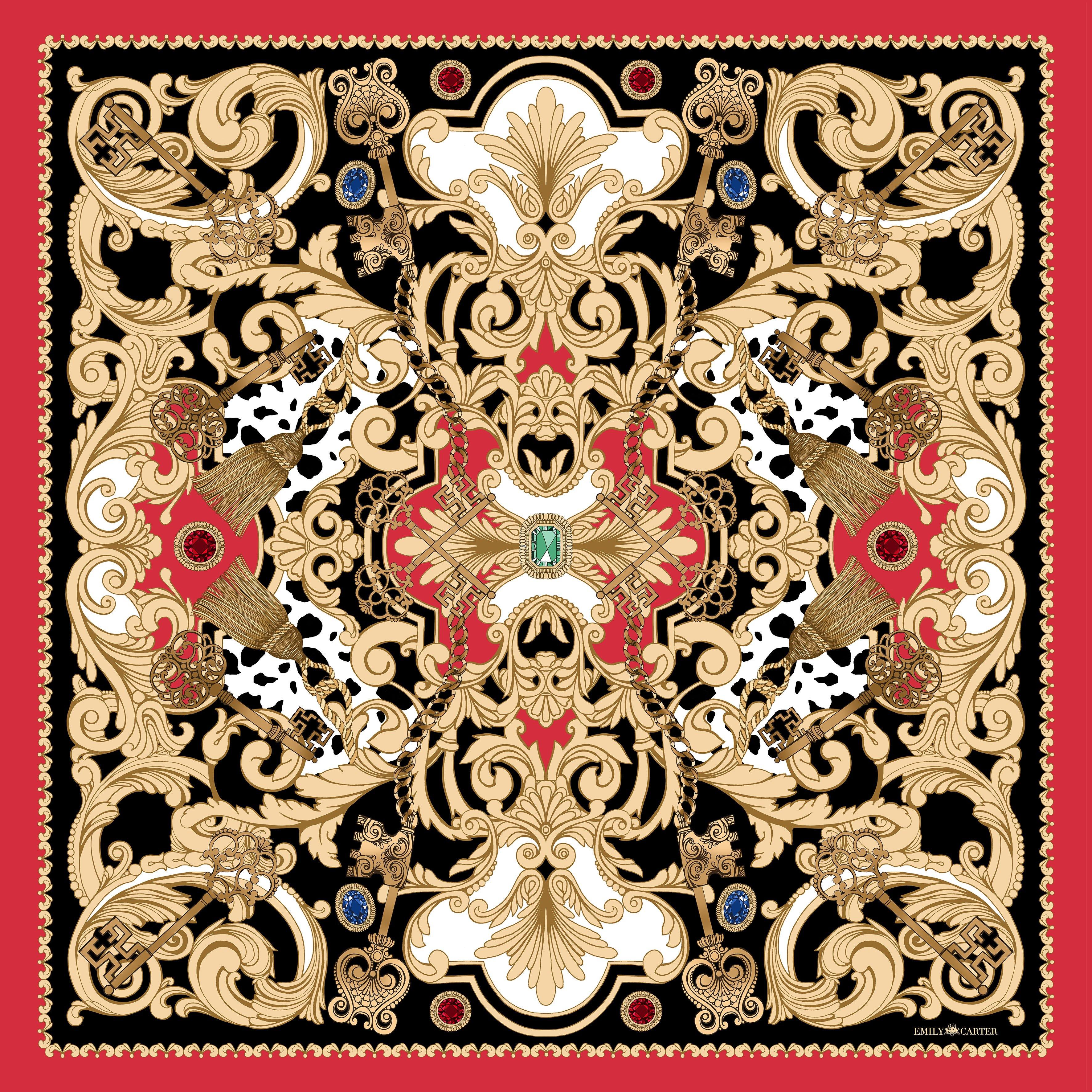 The Jewel & Gem Silk Scarf | 90x90cm - Emily Carter London