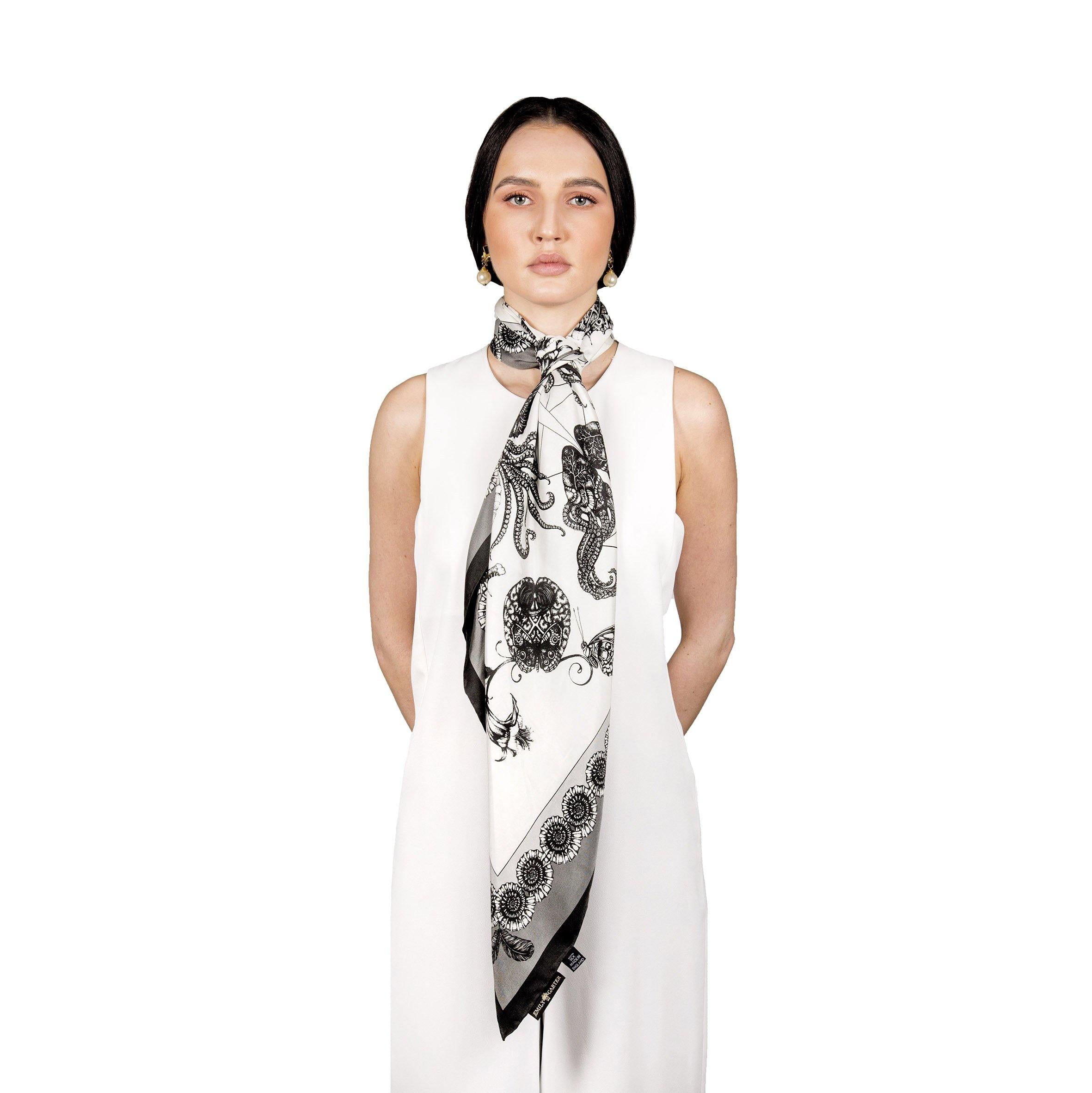 The Ammonautilae Silk Scarf | 90x90cm - Emily Carter London