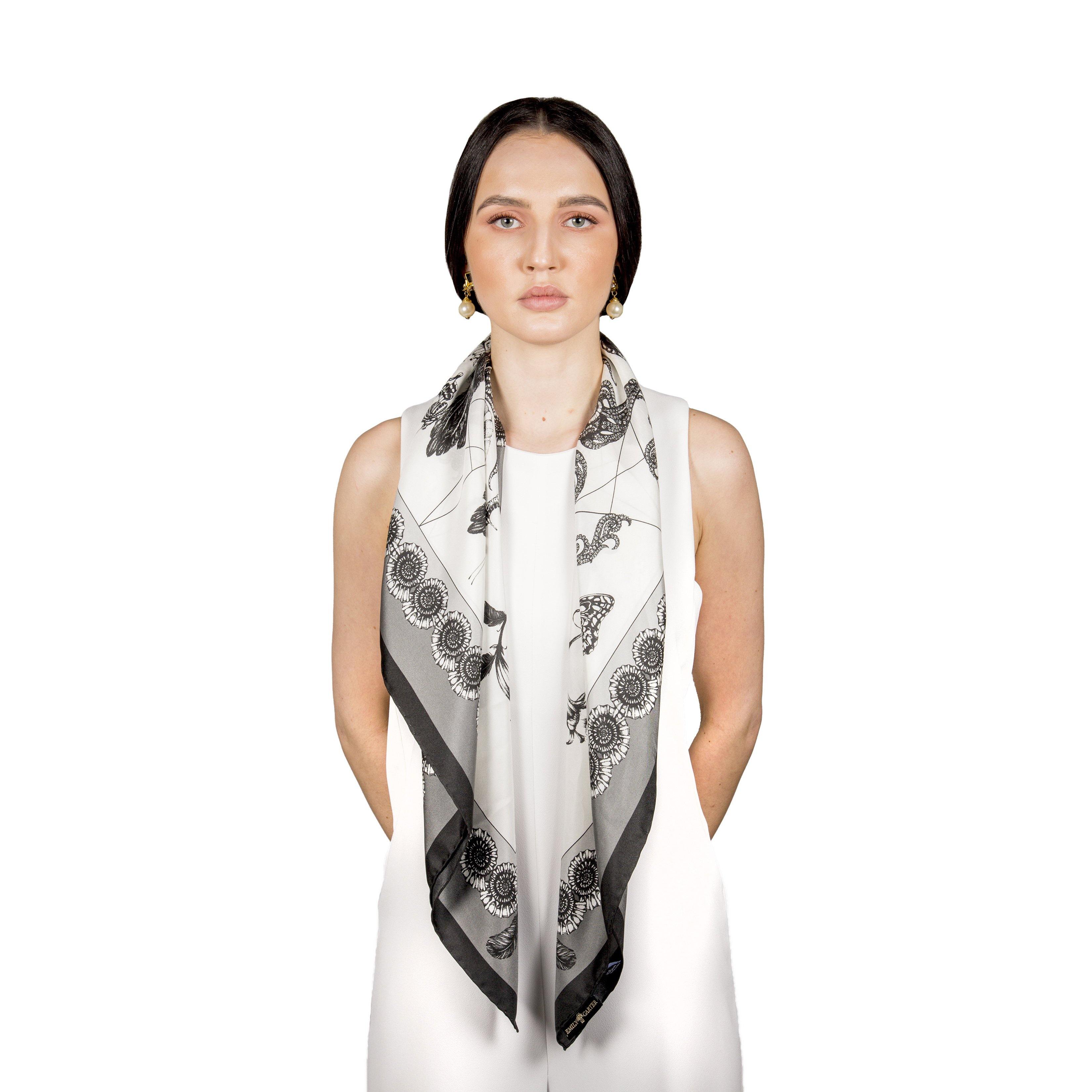The Ammonautilae Silk Scarf | 90x90cm - Emily Carter London